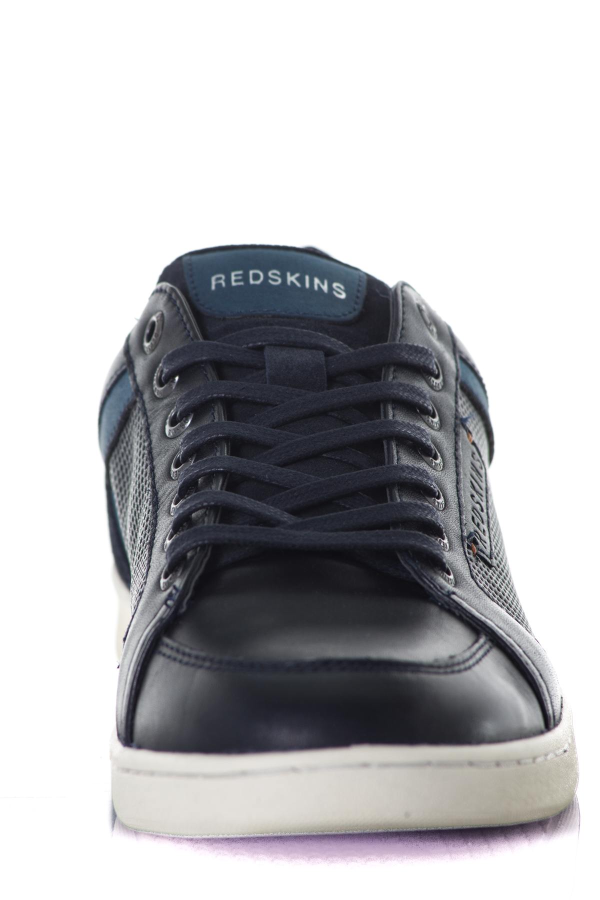 Men's navy leather sneakers - Image n°5