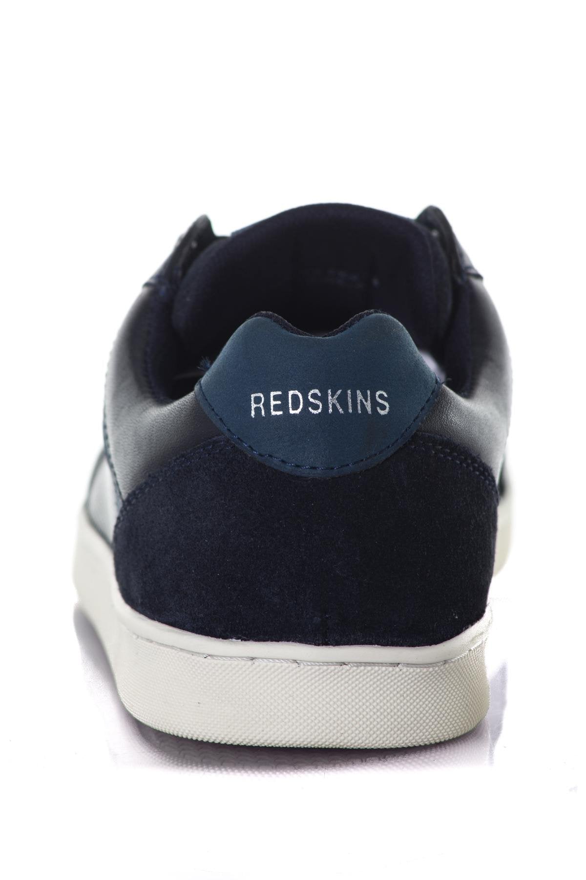 Men's navy leather sneakers - Image n°6