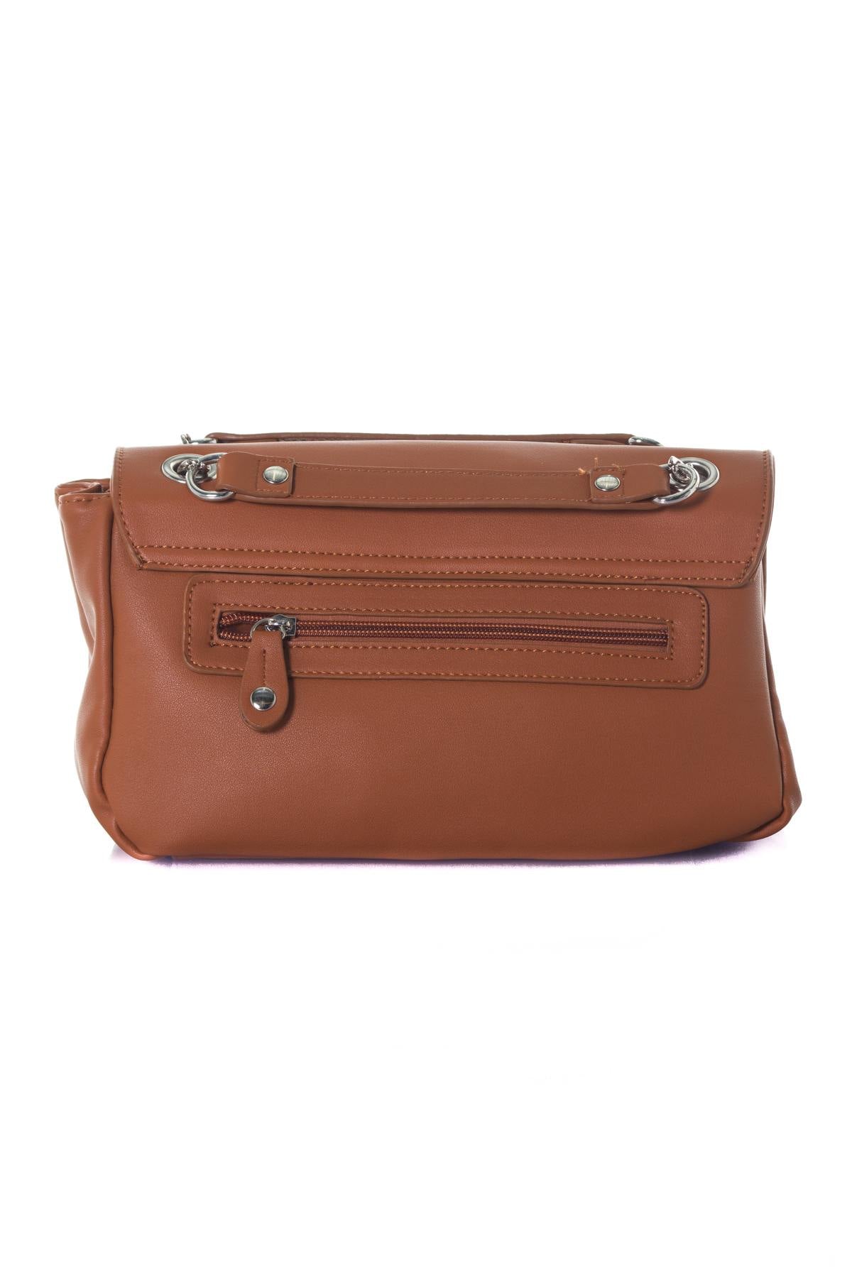 Women's cognac handbag - Image n°2