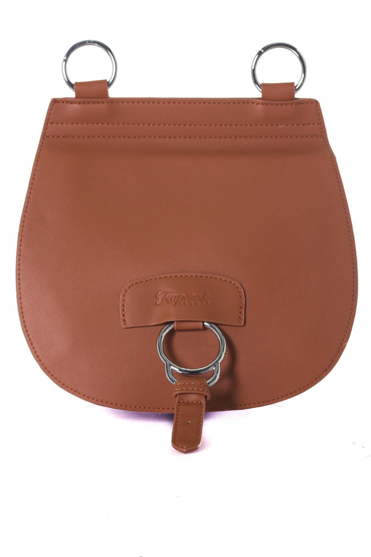 Brown polyurethane women's bag - Image n°1