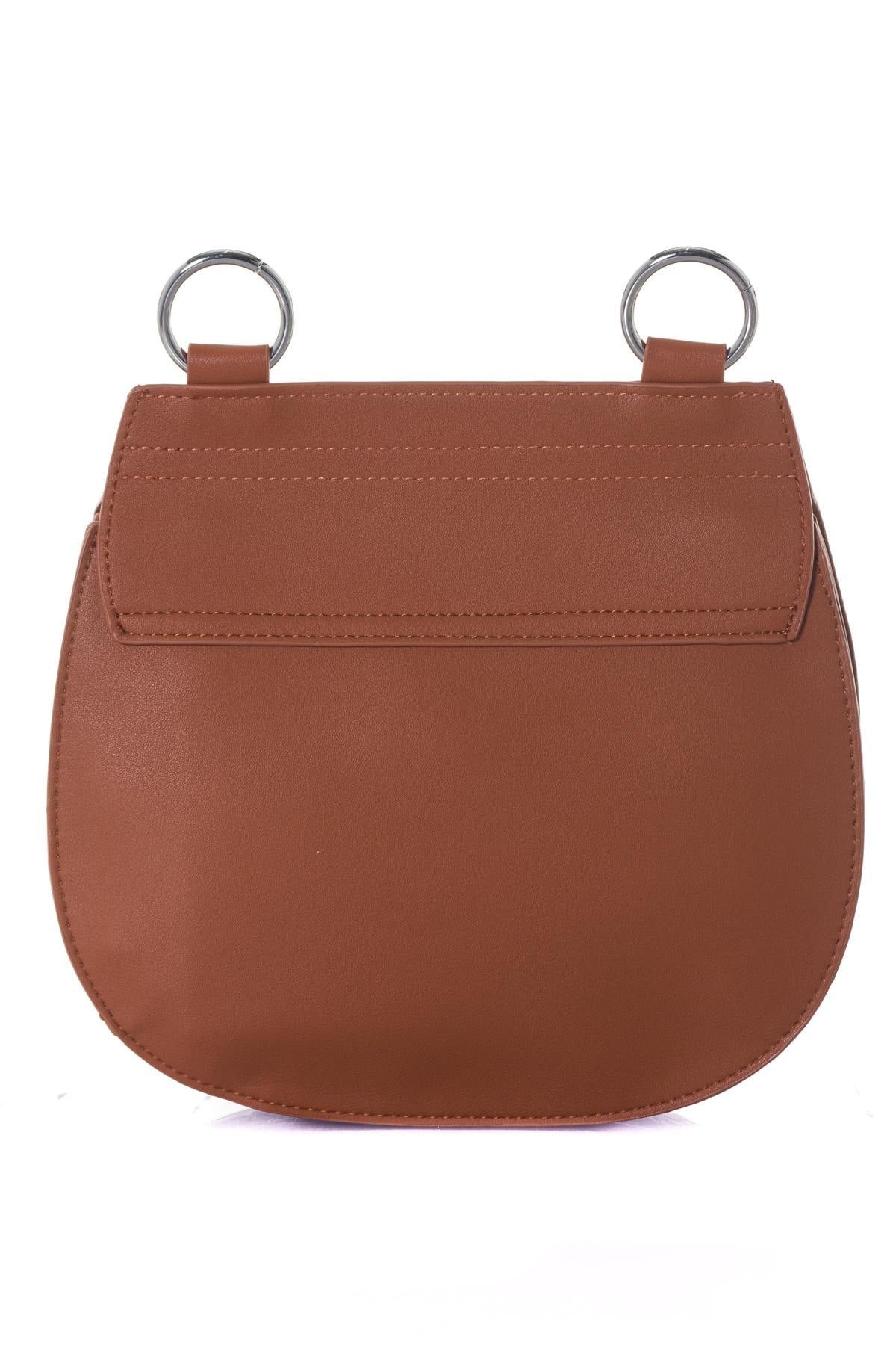 Brown polyurethane women's bag - Image n°2