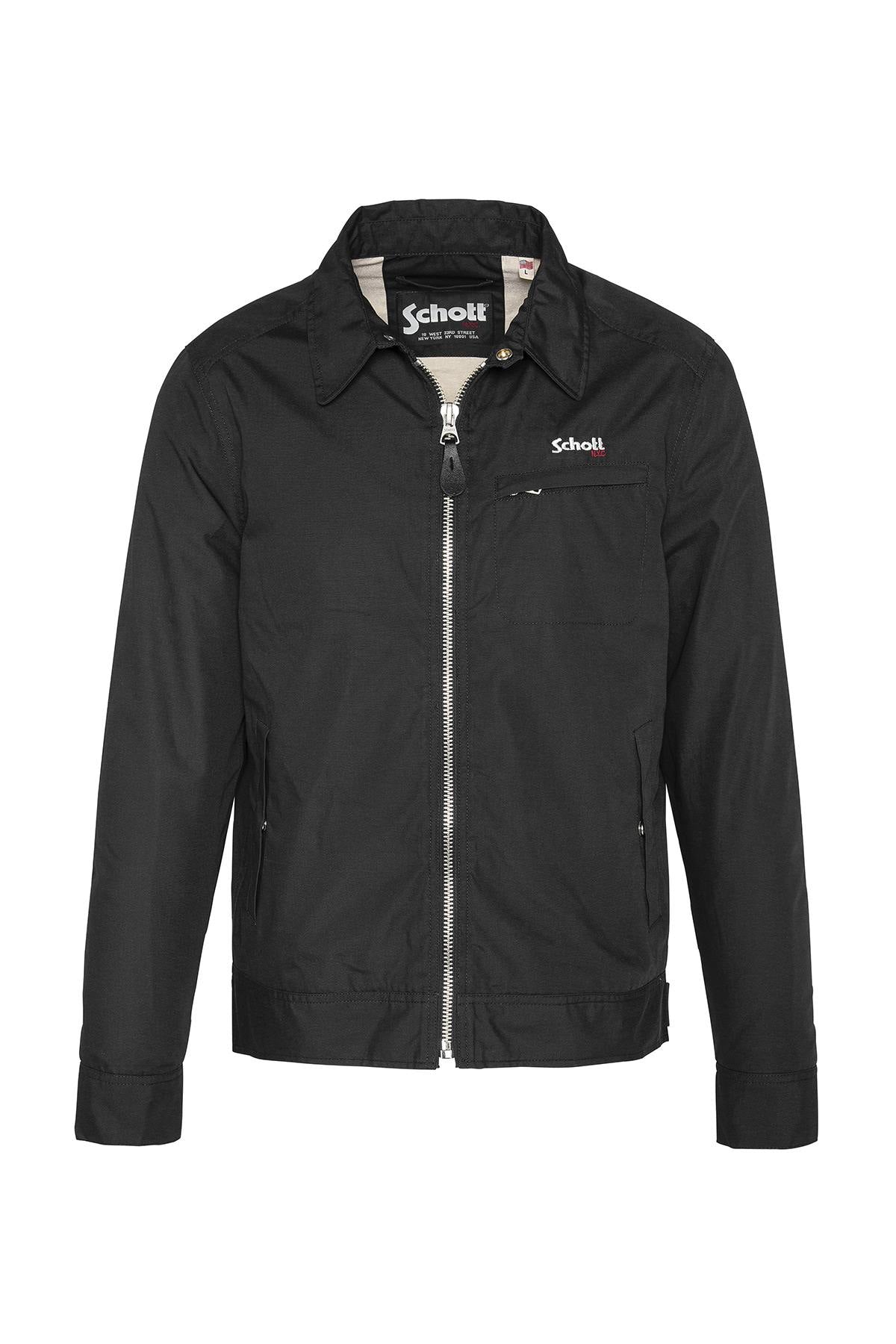 Black windbreaker jacket with shirt collar - Image n°4