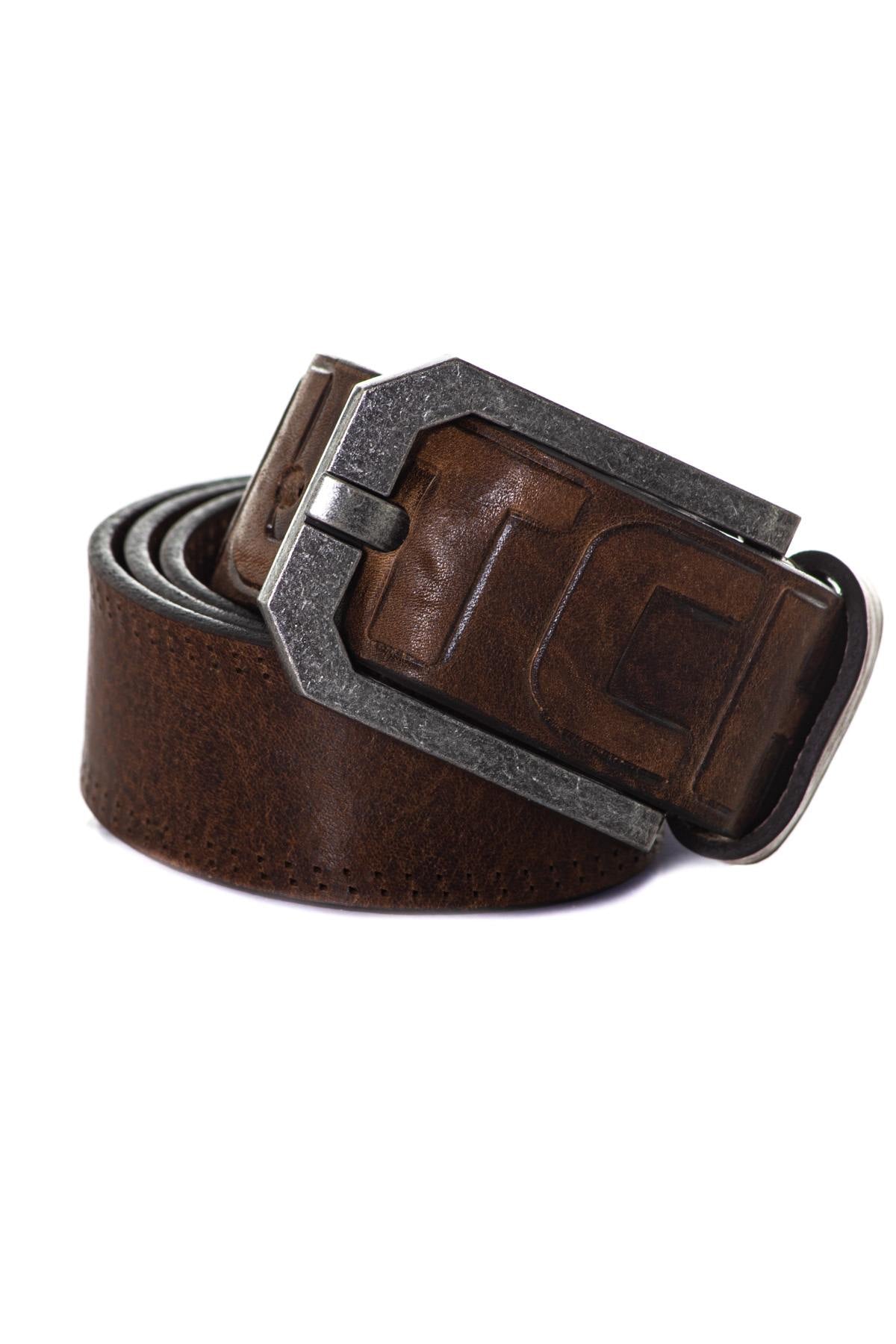 Men's dark brown belt - Image n°1