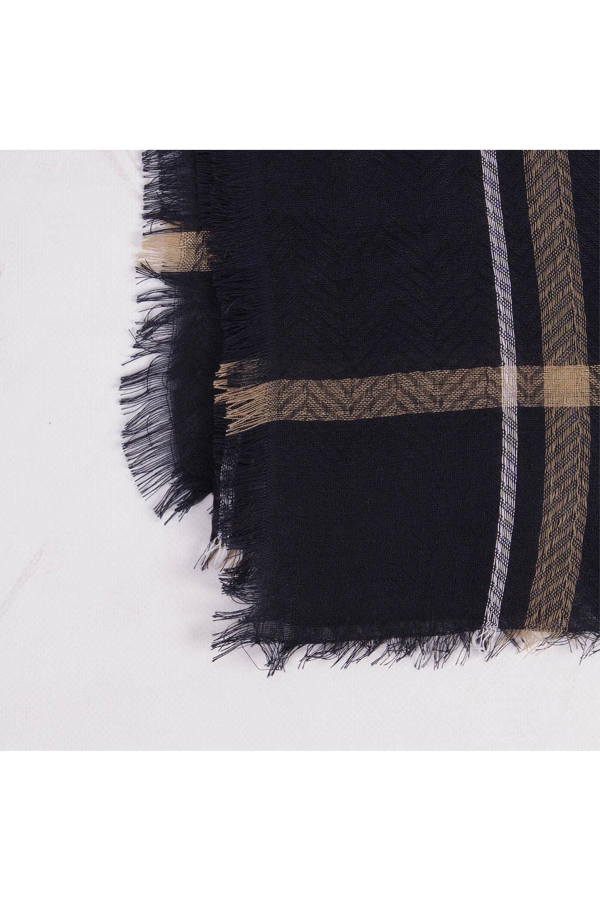 Men's navy blue scarf - Image n°3