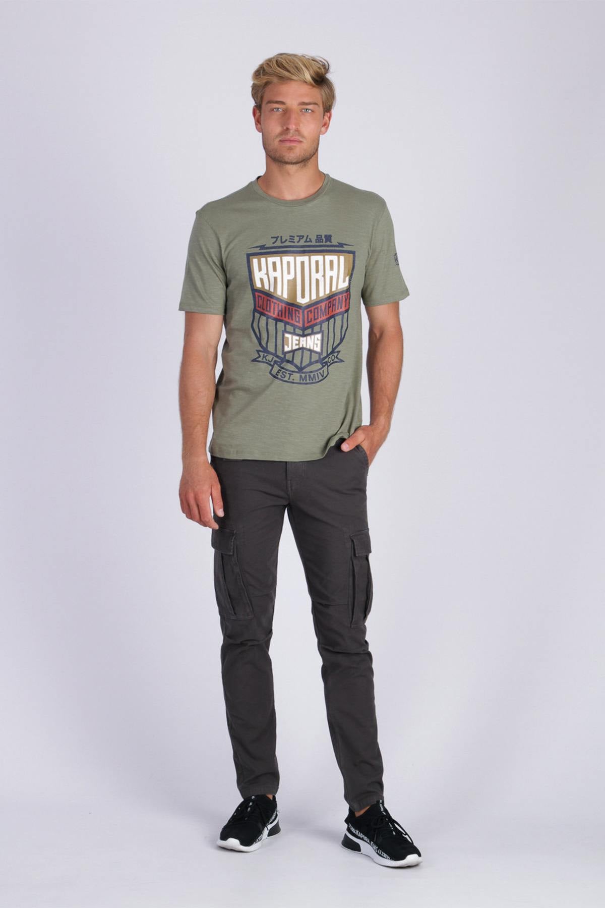 Khaki short-sleeved t-shirt - Image n°2