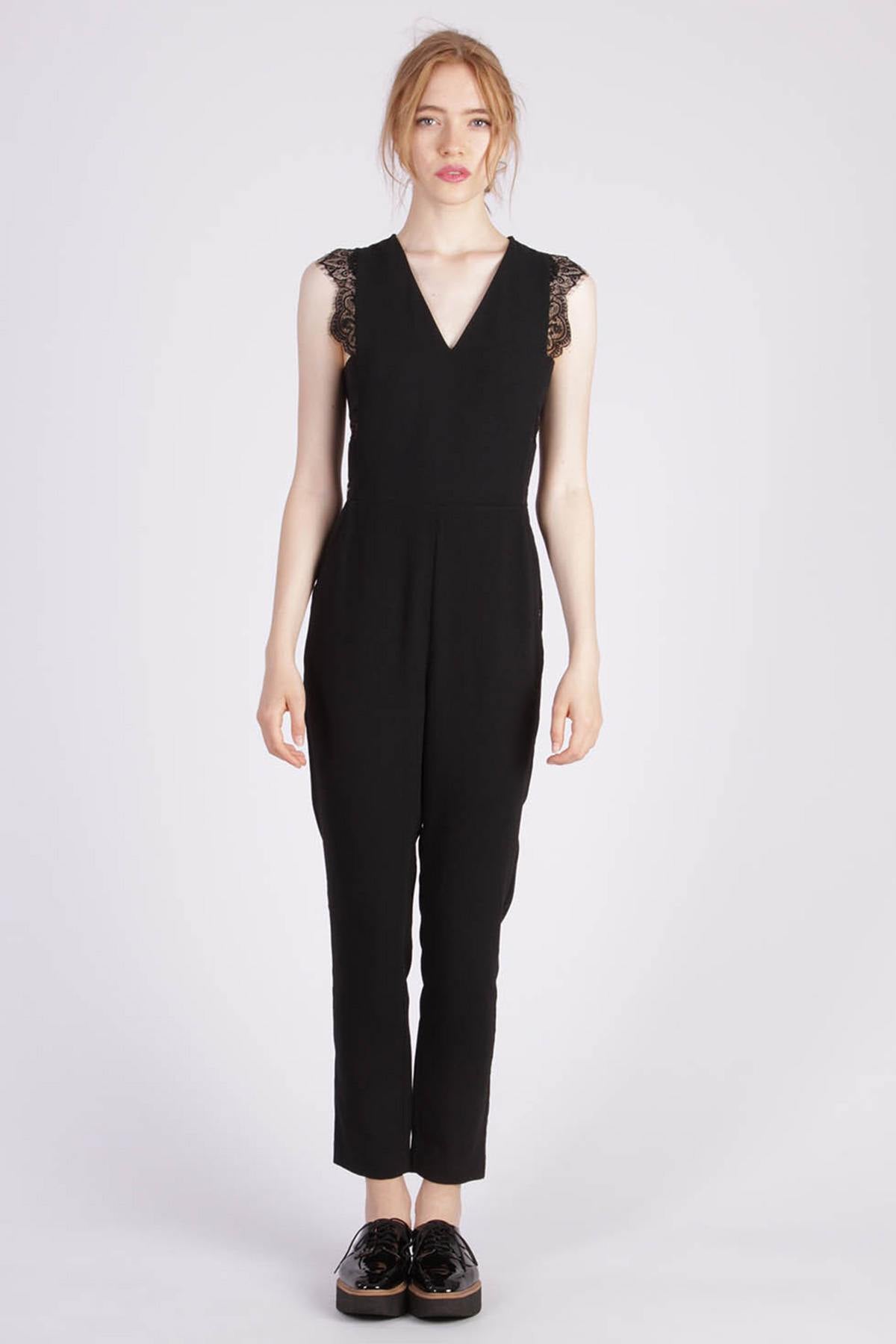 Black lace jumpsuit - Image n°6