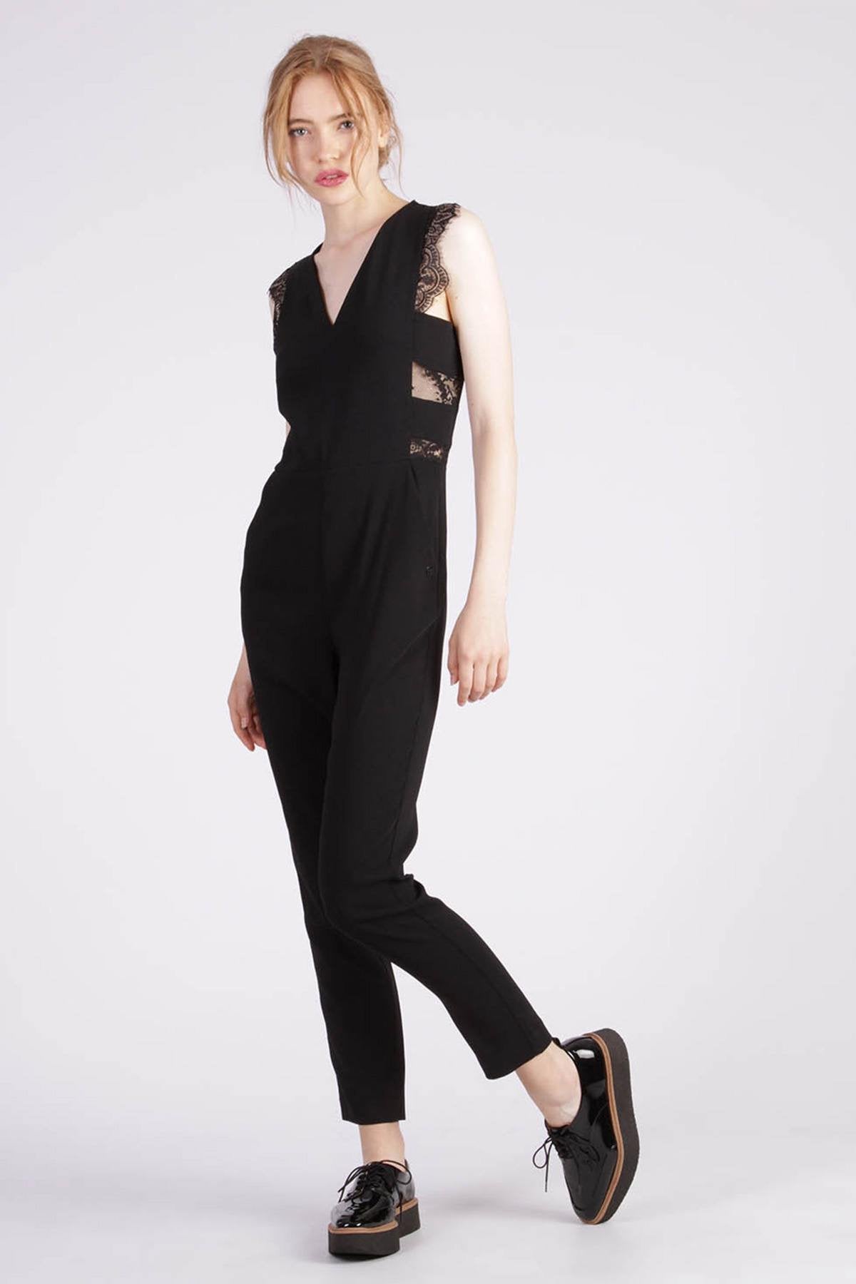 Black lace jumpsuit - Image n°1