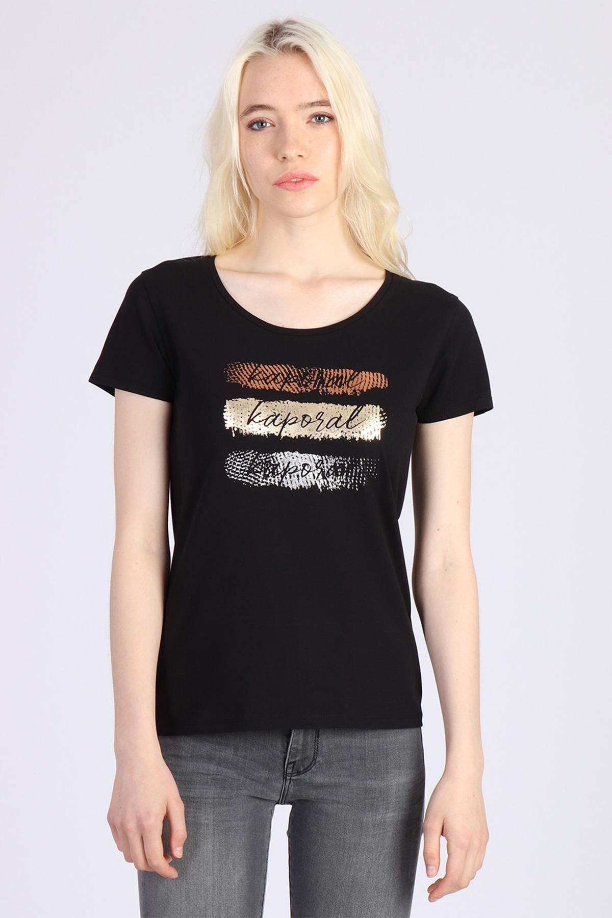 Women's black t-shirt - Image n°1