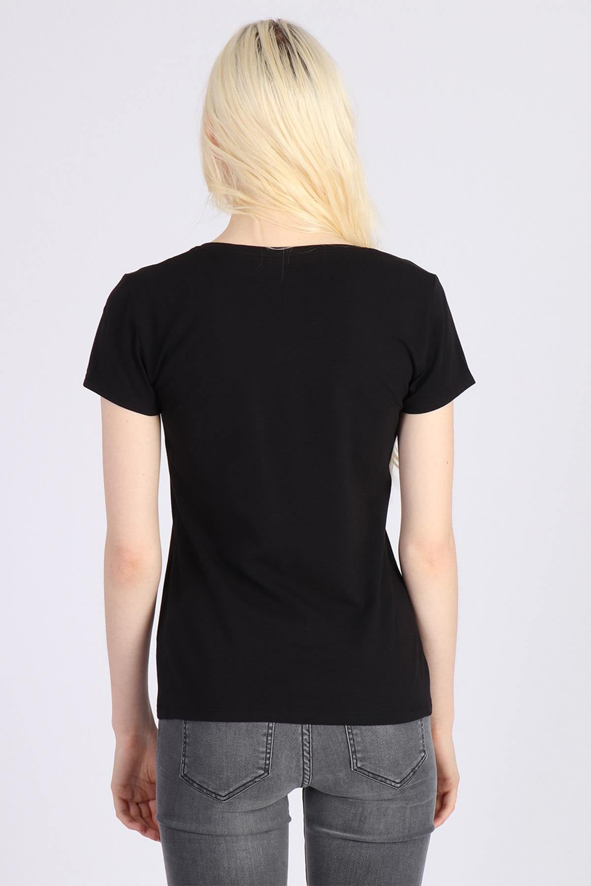 Women's black t-shirt - Image n°3