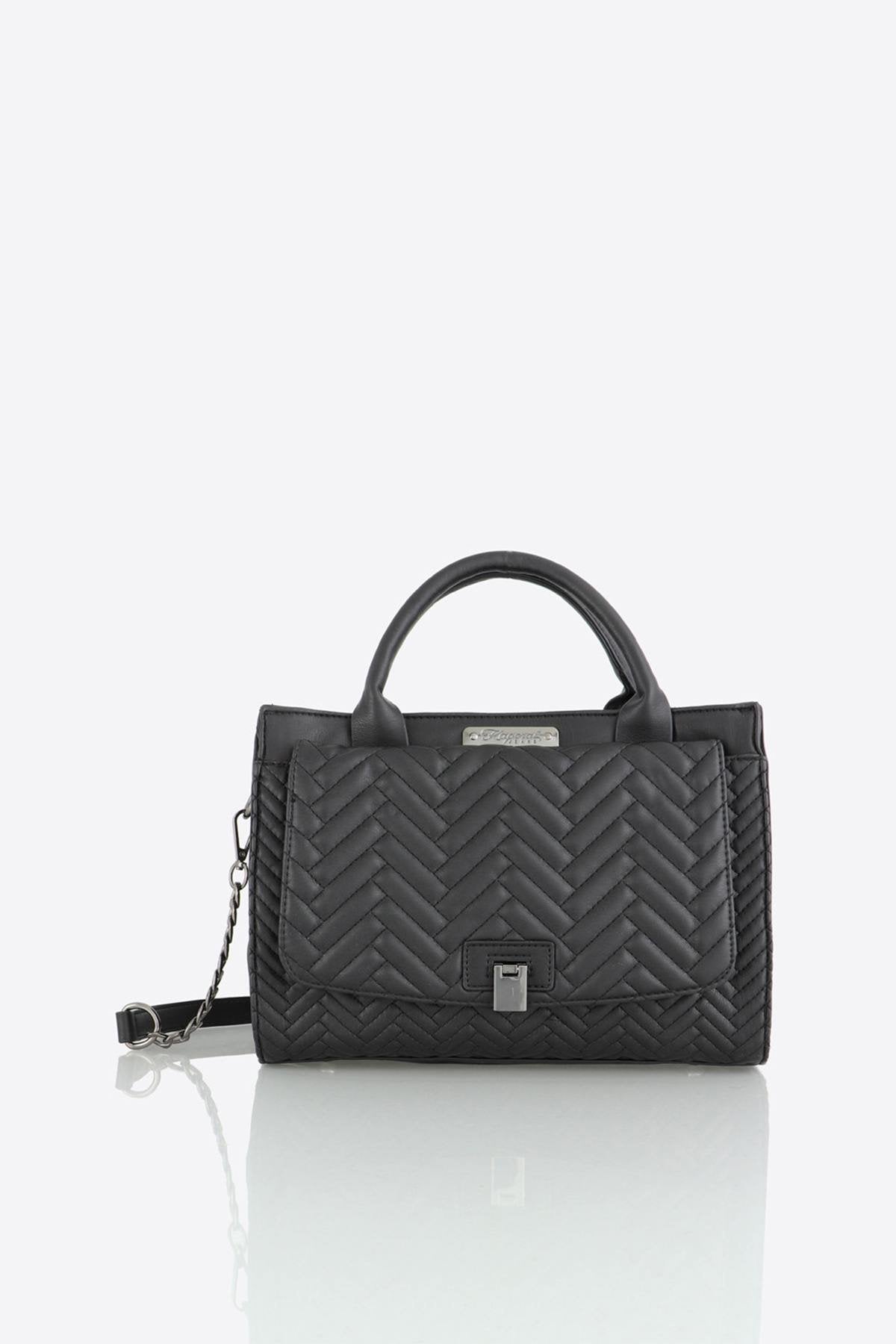 Black quilted effect bag - Image n°3