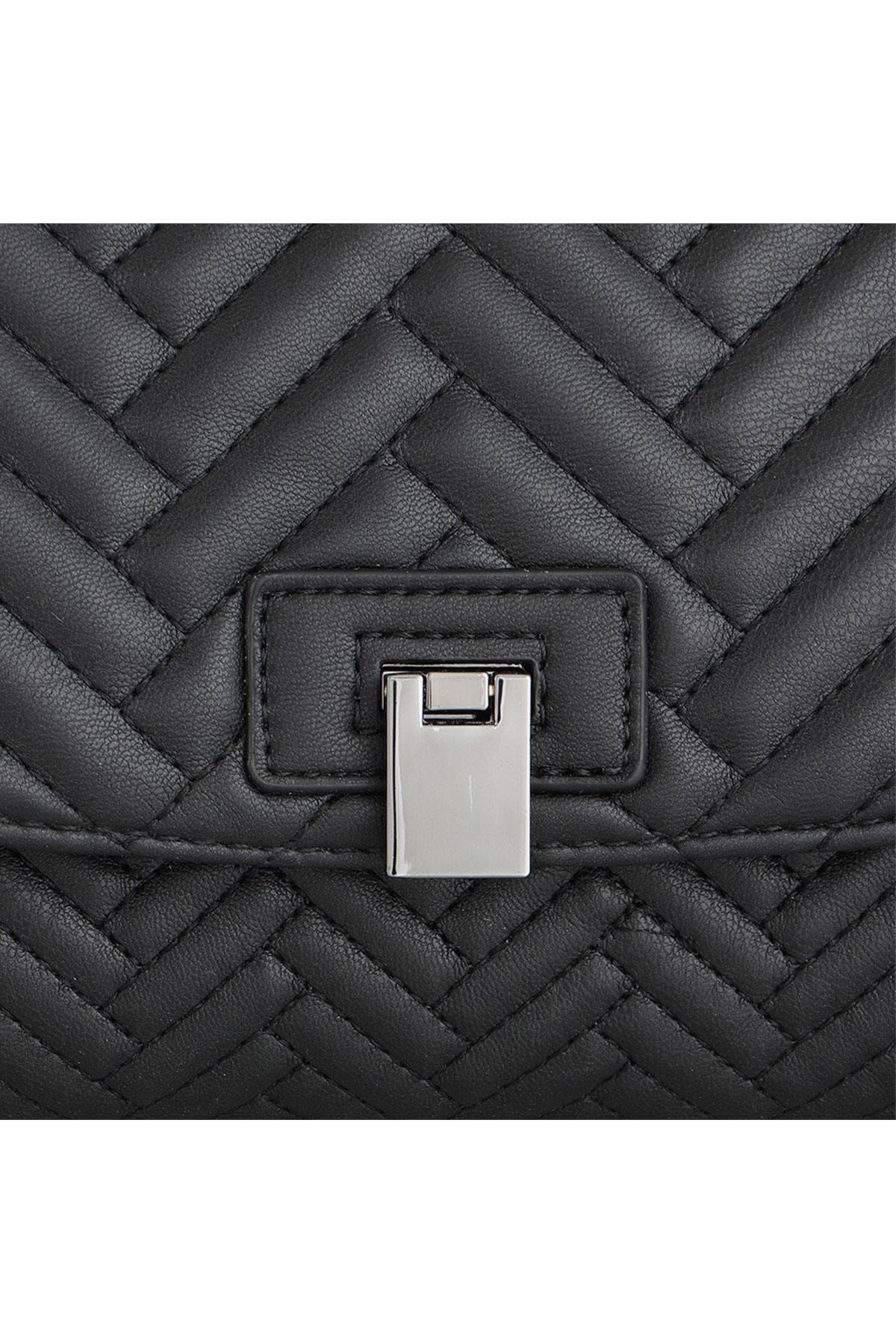 Black quilted effect bag - Image n°6