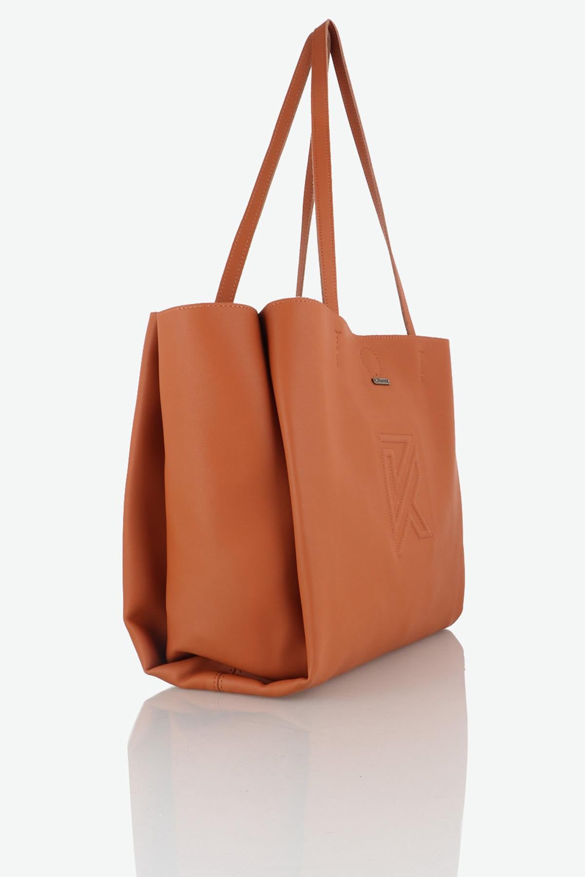 Women's camel handbag - Image n°2