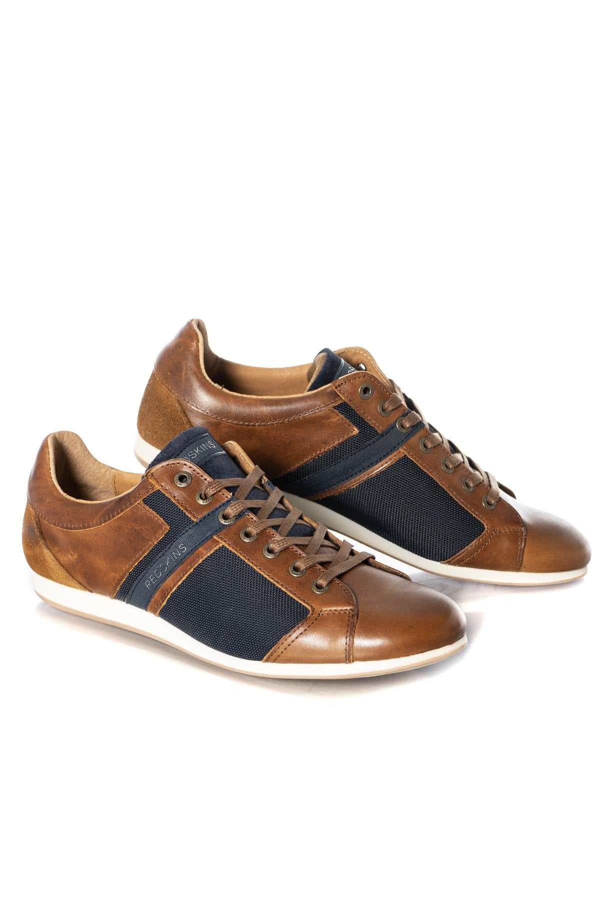 Navy cognac sneakers - Image n°1