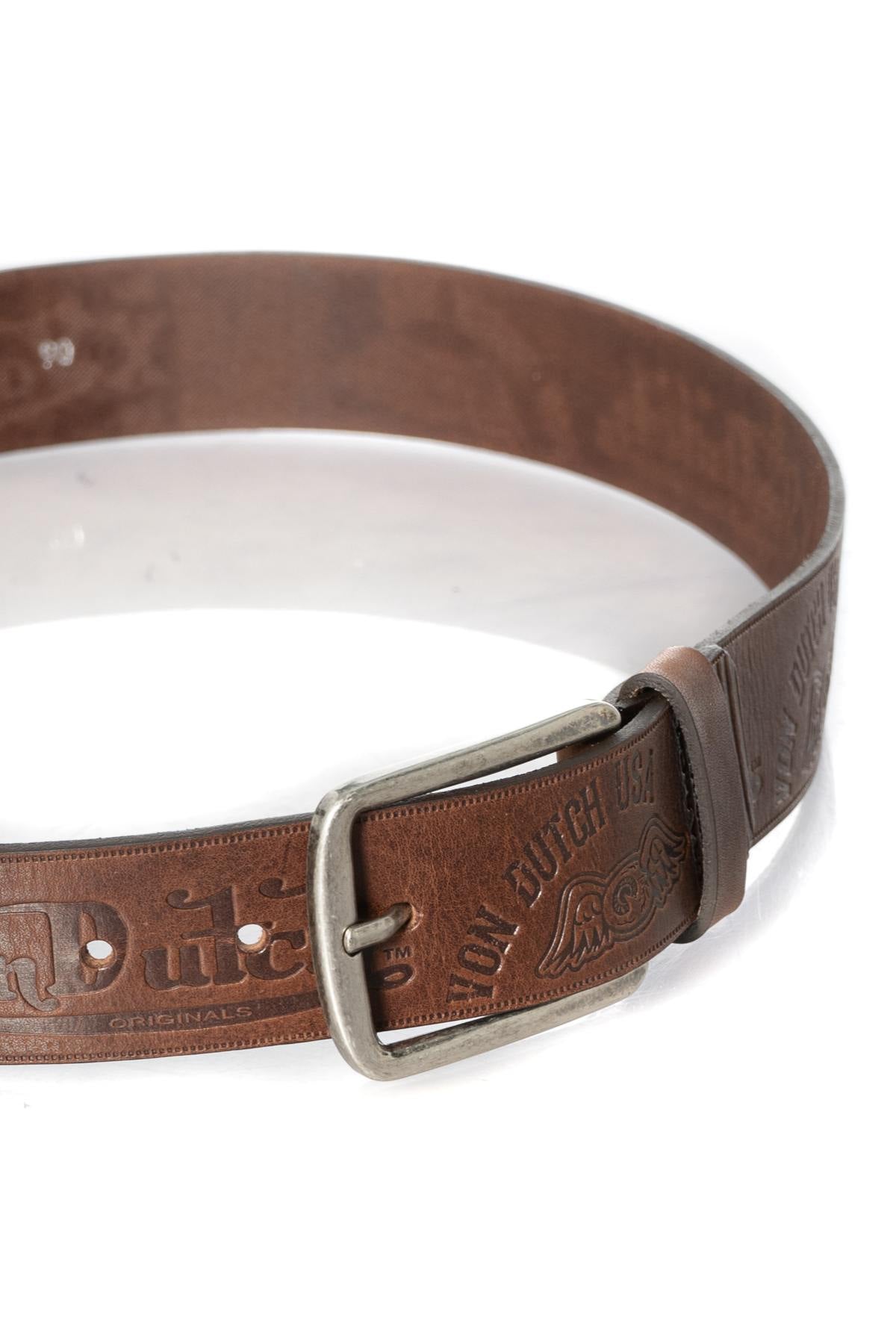 Brown belt with steel buckle - Image n°2