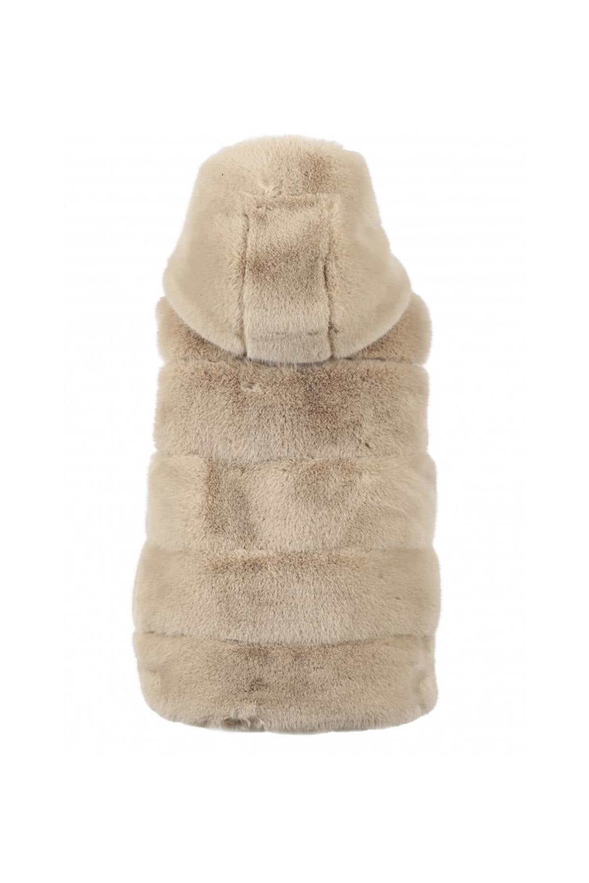 Long sleeveless faux fur vest - Image n°9