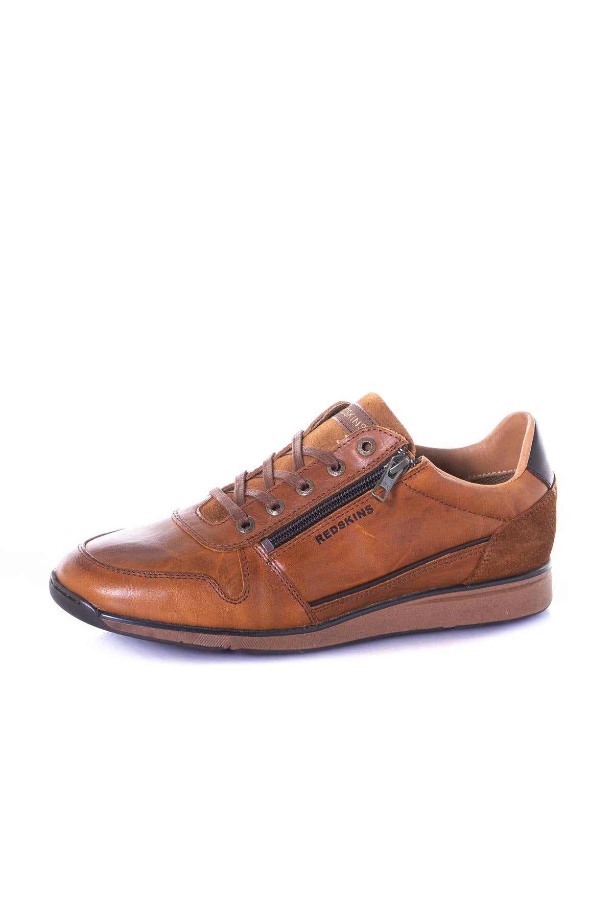 Cognac cowhide leather sneakers - Image n°7