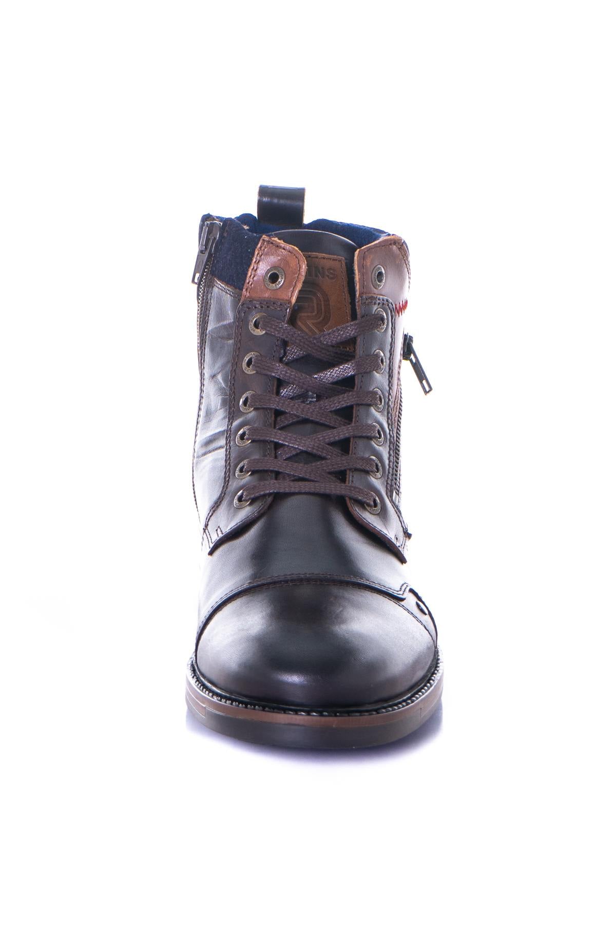 Men's navy leather boots - Image n°5