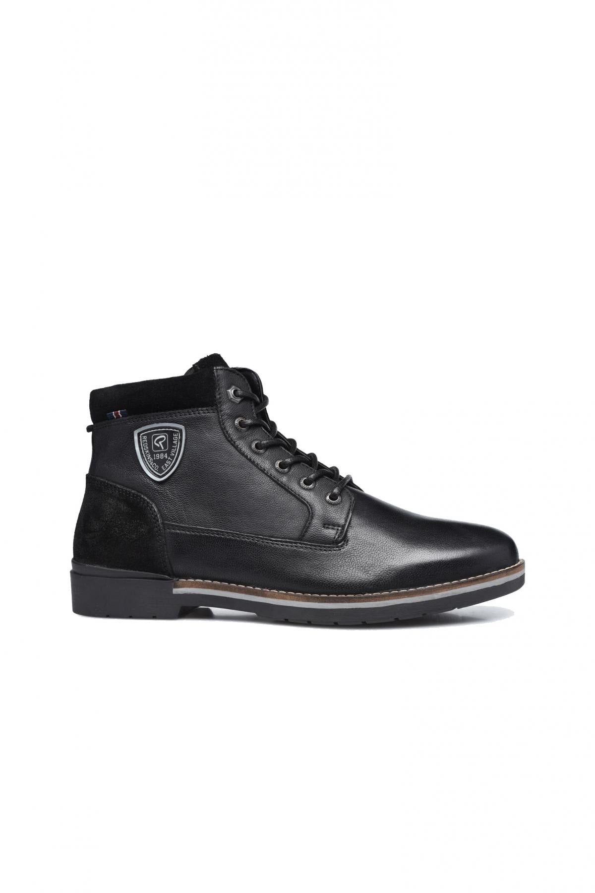 Men's black bi-material boots - Image n°4