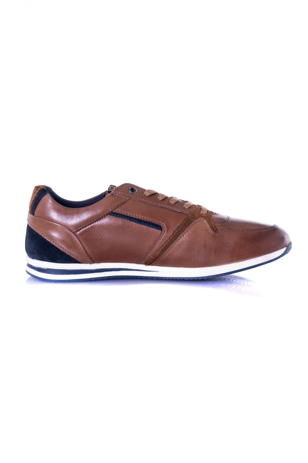 Men's cognac sneakers - Image n°2