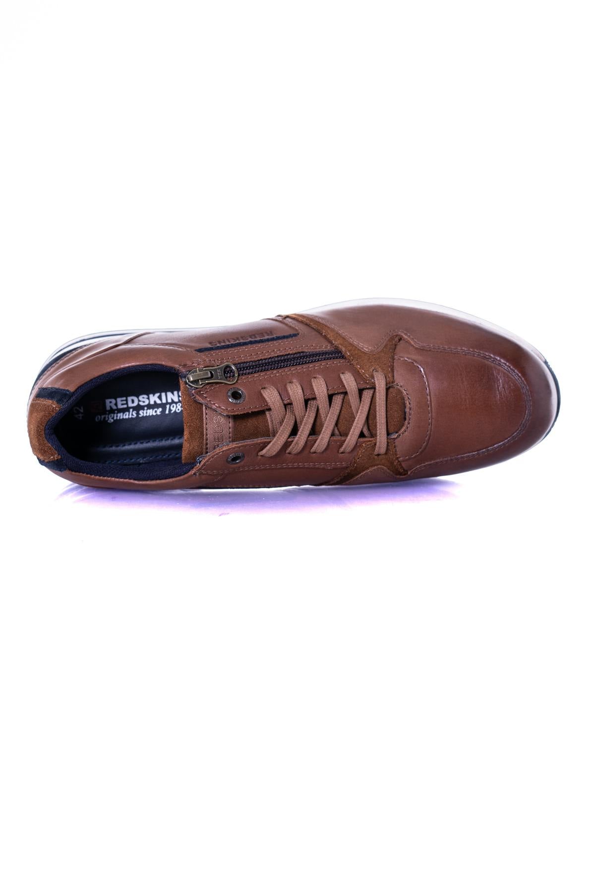 Men's cognac sneakers - Image n°3