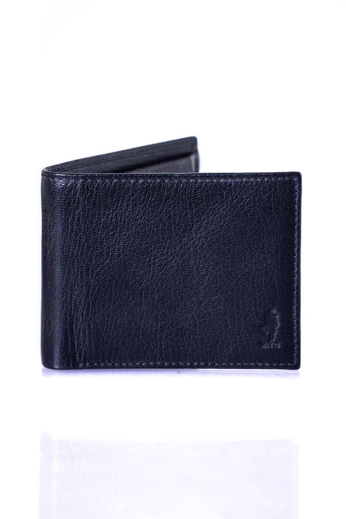 MCS Black wallet in cowhide leather - Image n°1