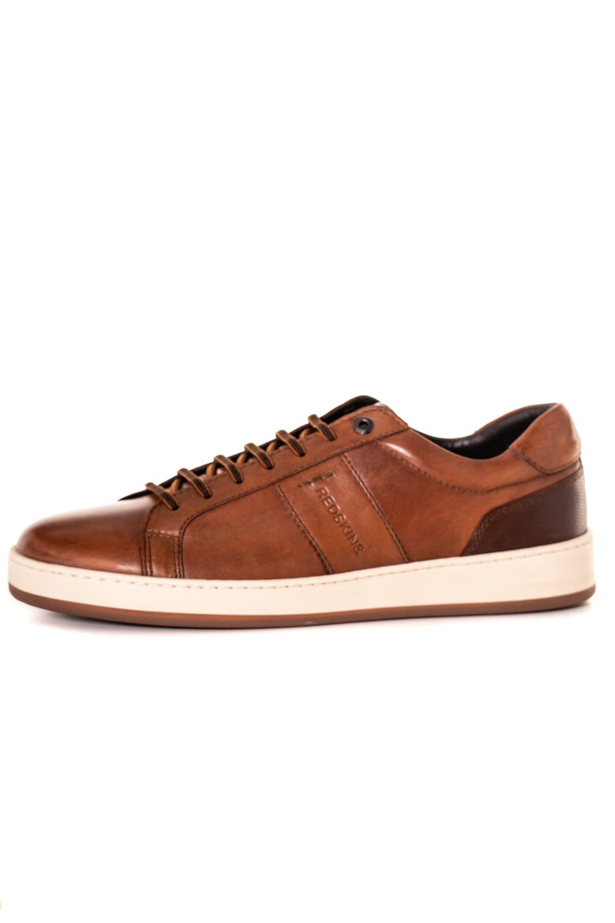 Cognac cowhide leather sneakers - Image n°7