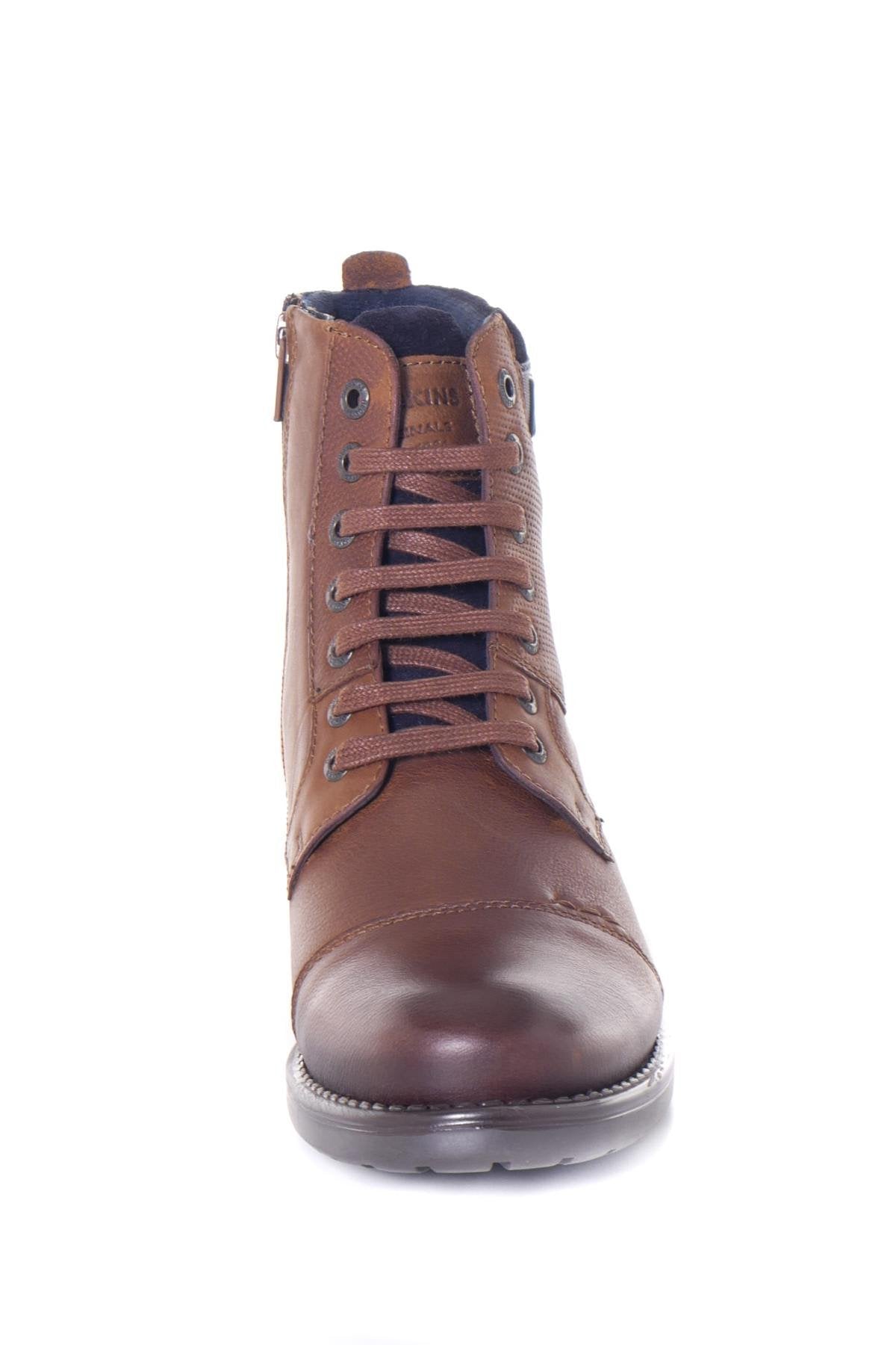 Cognac cowhide leather boots - Image n°5