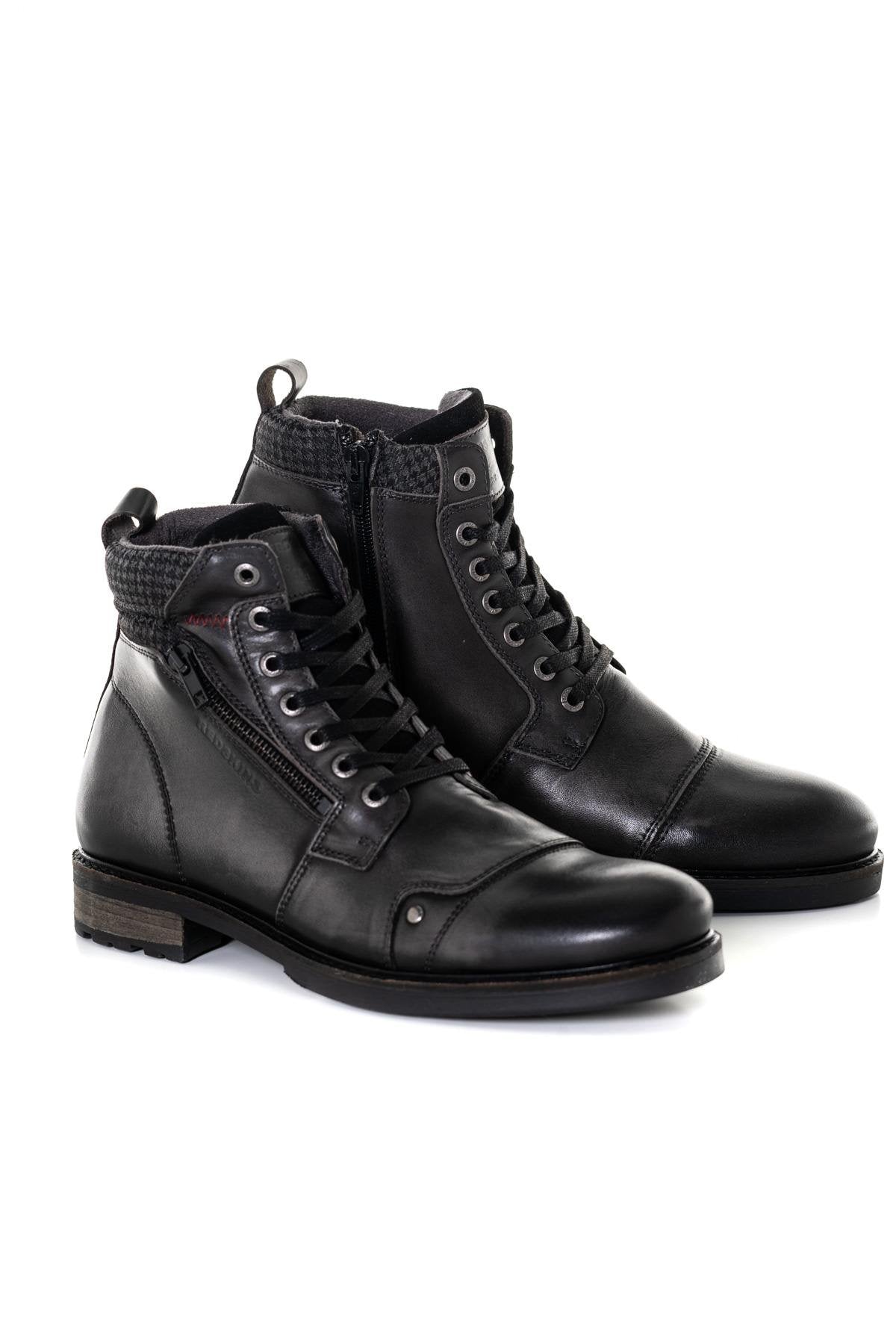 Men's black leather boots - Image n°1