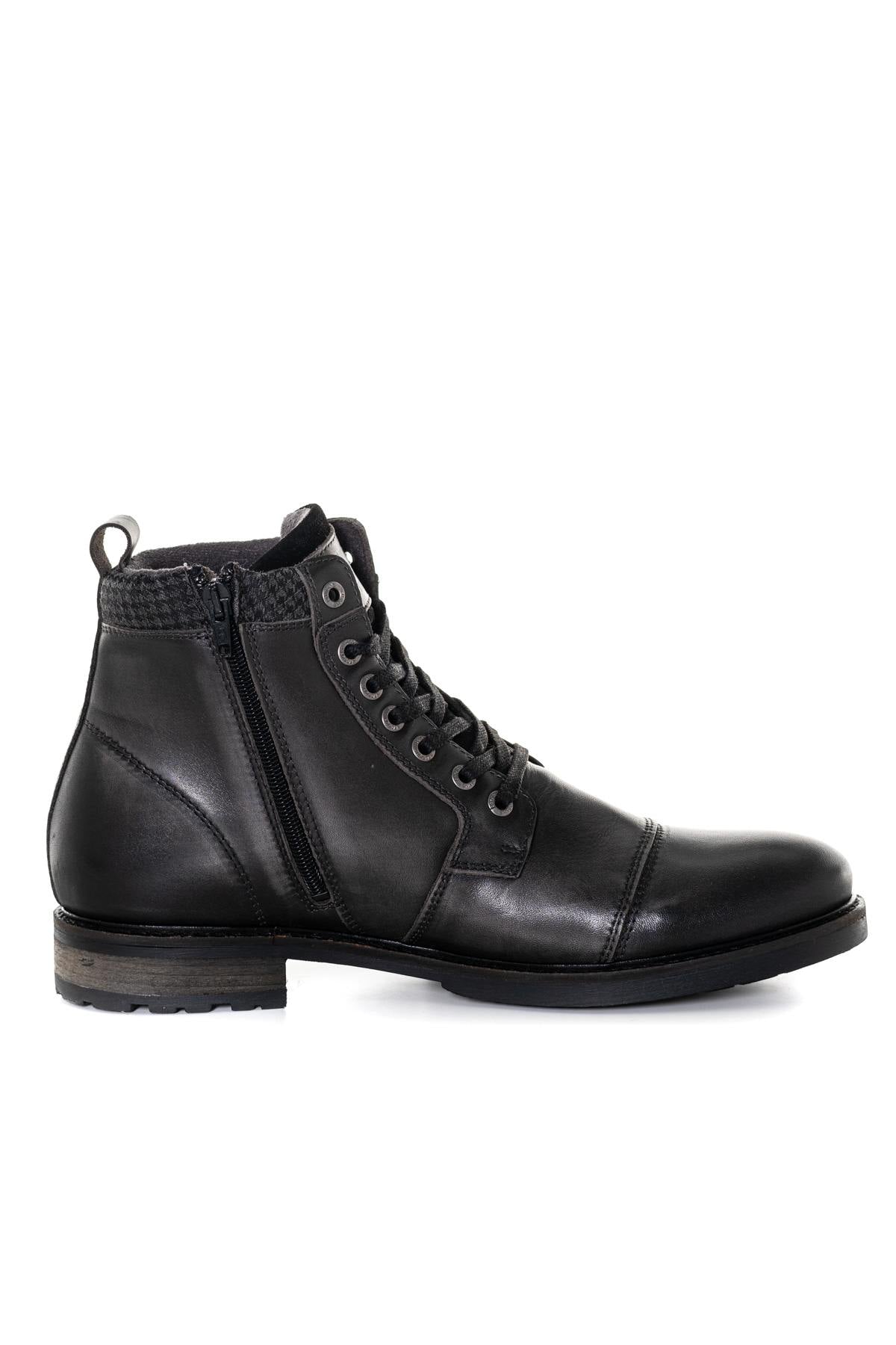 Men's black leather boots - Image n°2