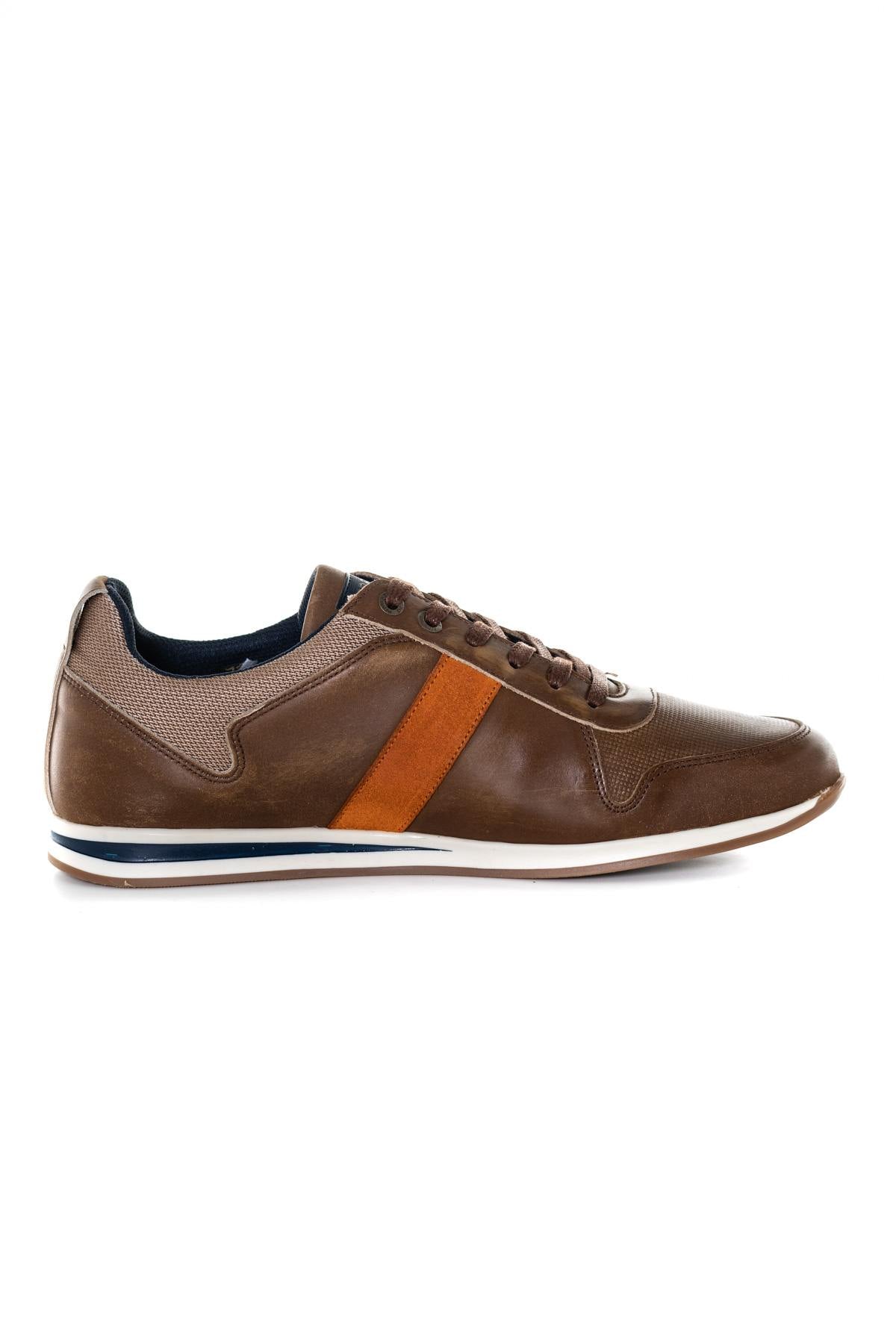 Brown leather low-top sneakers - Image n°2