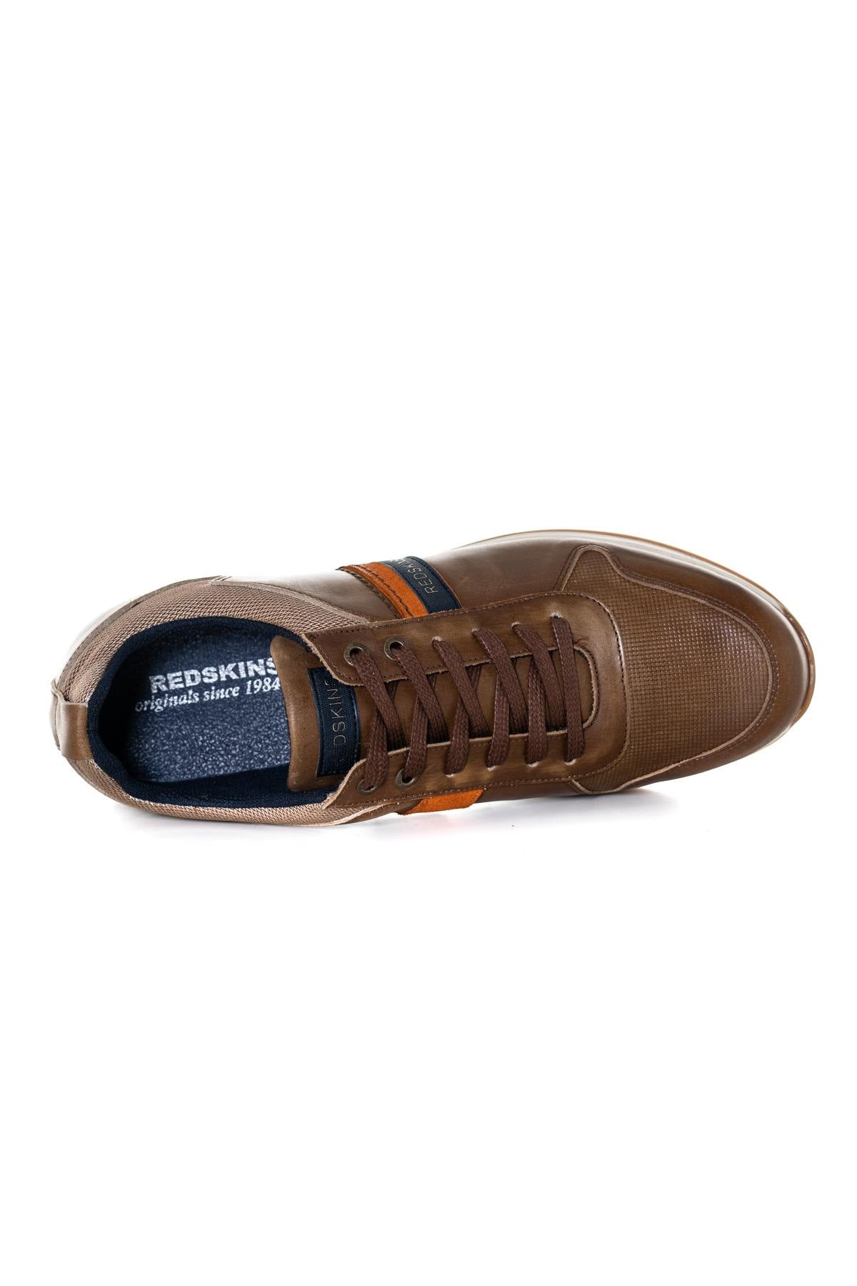 Brown leather low-top sneakers - Image n°3