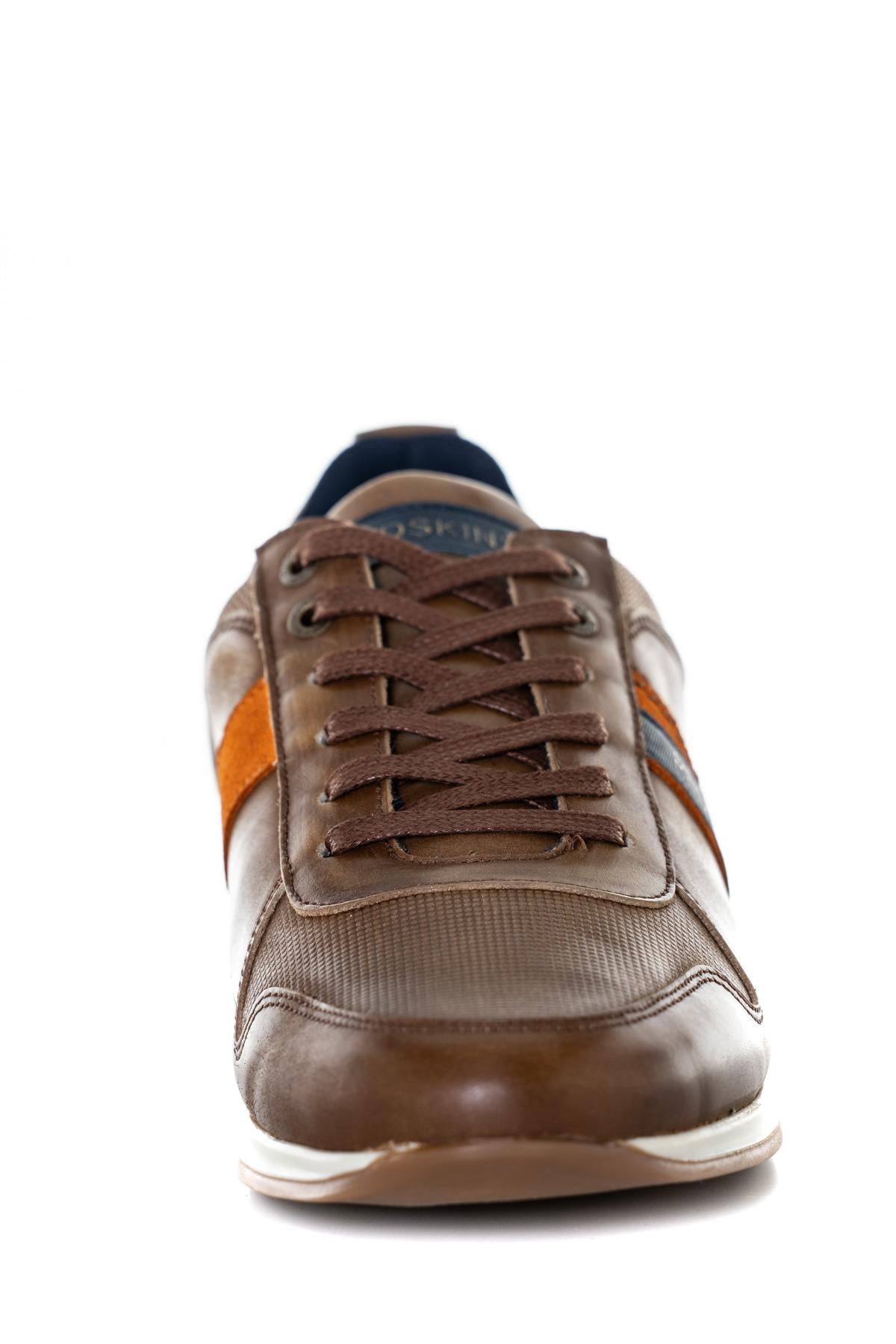 Brown leather low-top sneakers - Image n°5