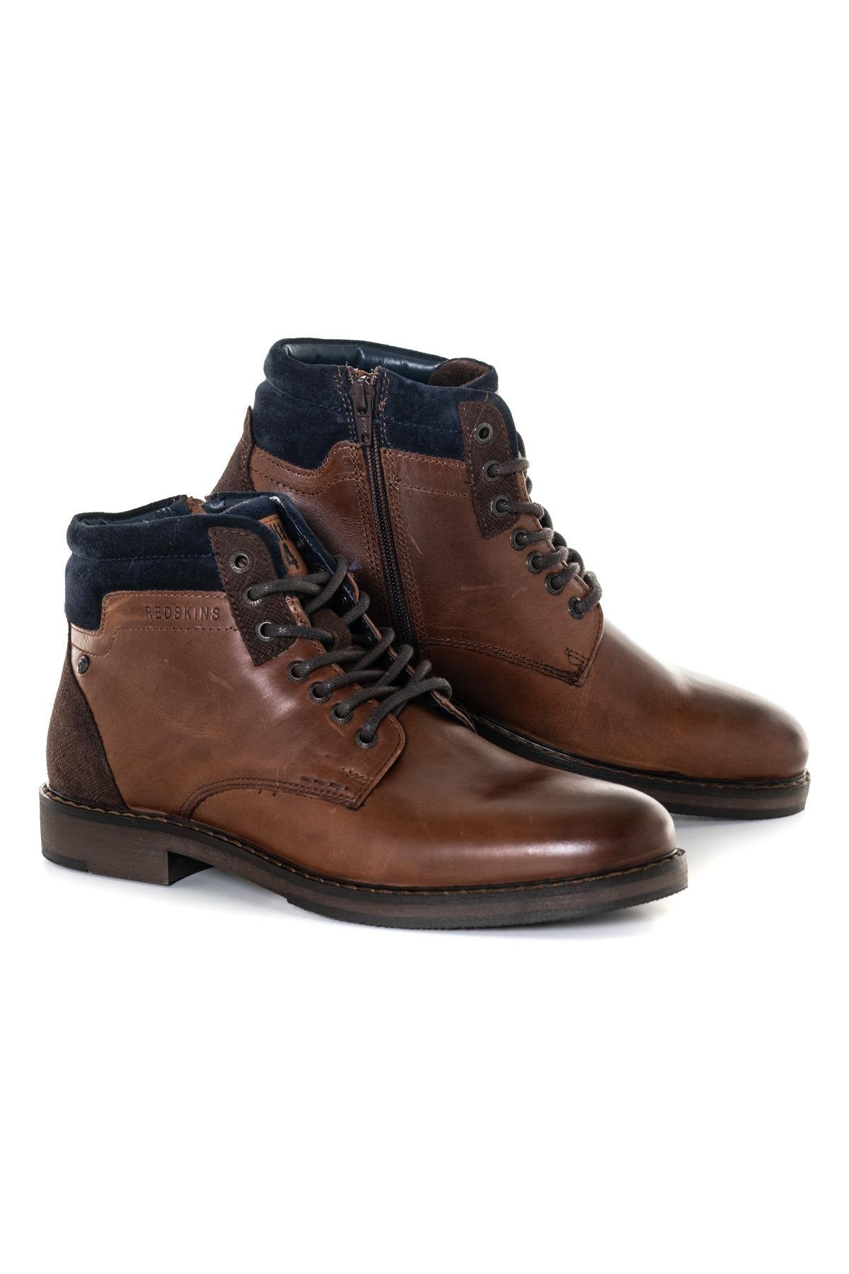 Brown leather ankle boots - Image n°1