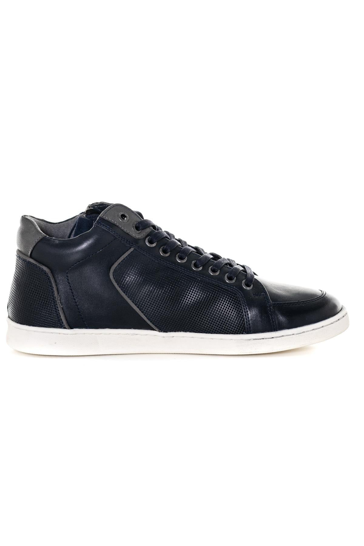 Navy blue mid-top sneakers - Image n°2