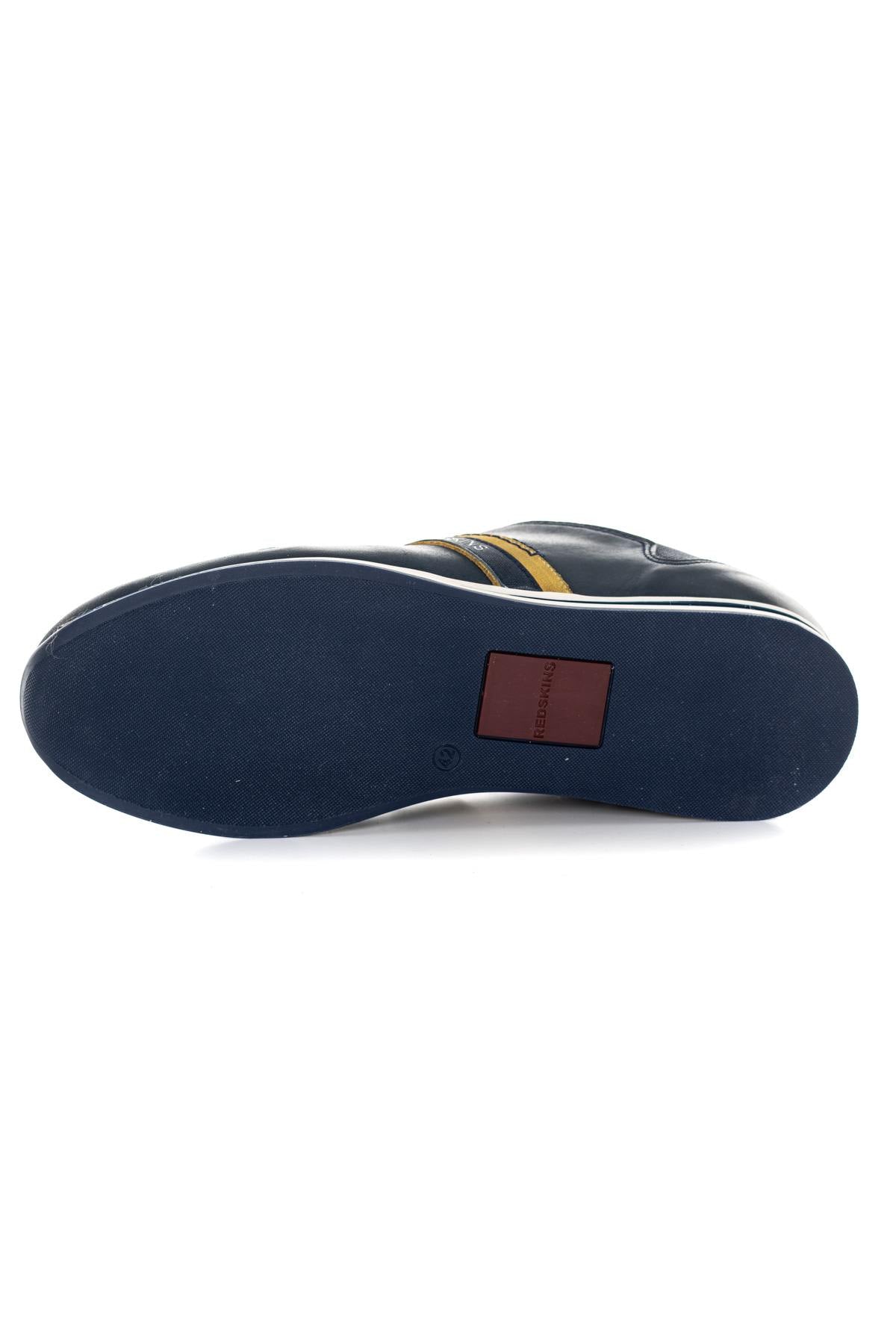 Men's navy blue and yellow sneakers - Image n°4