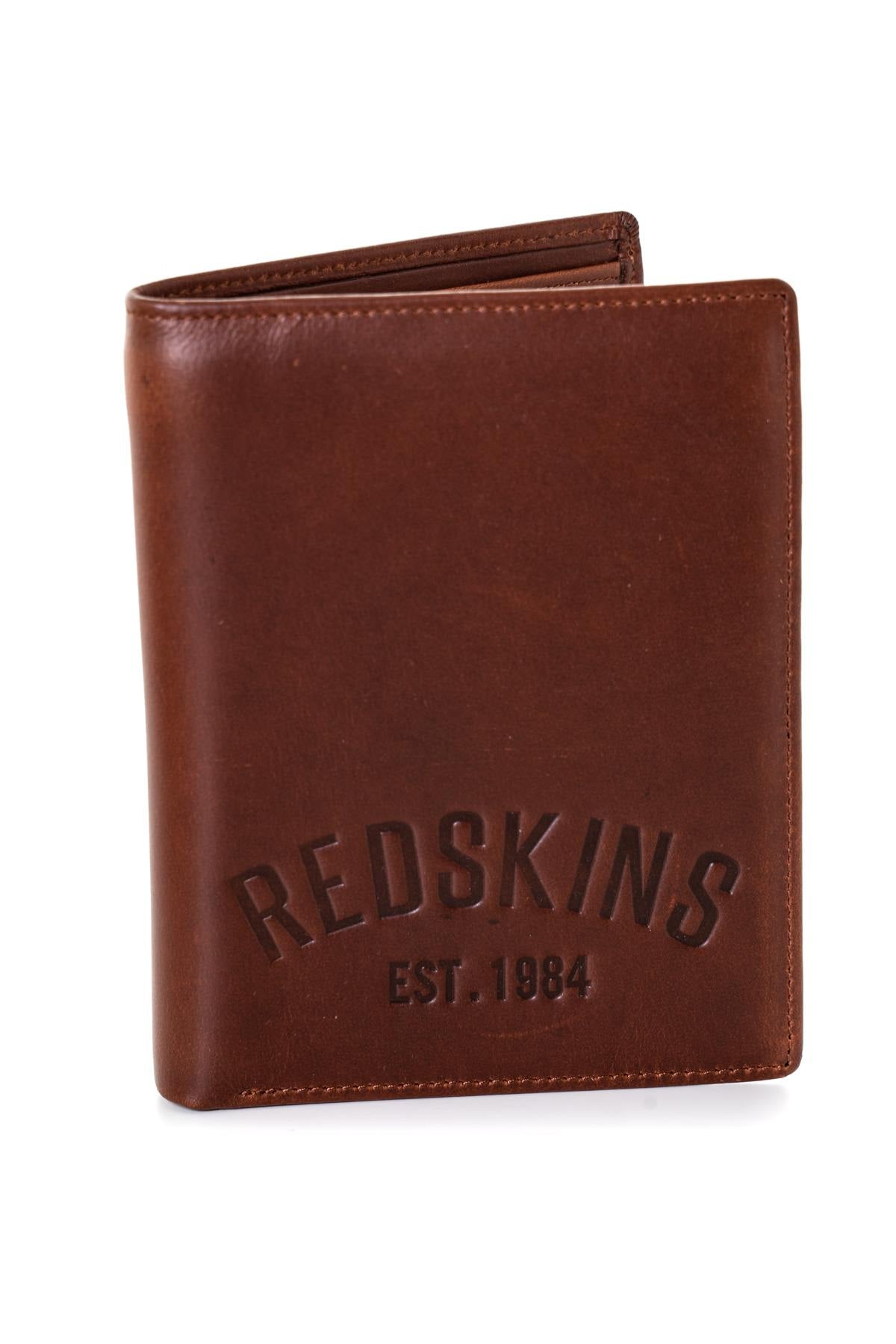 Vertical wallet in brown cowhide leather - Image n°1