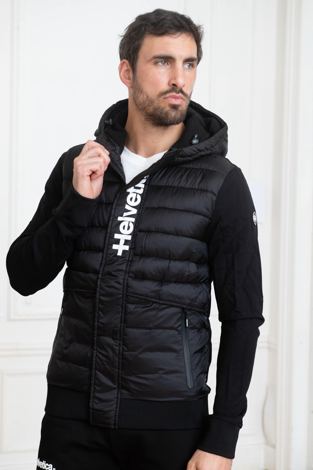 Black sportswear padded jacket - Image n°3