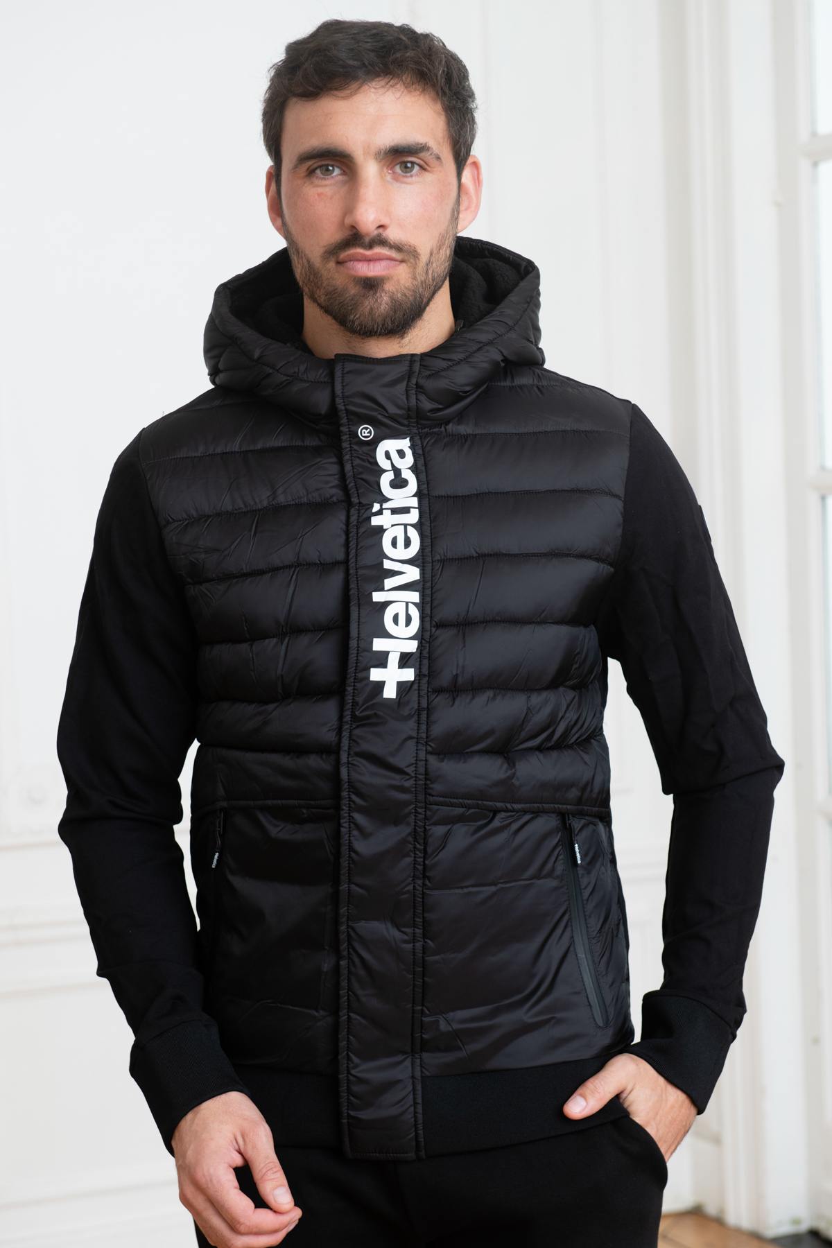 Black sportswear padded jacket - Image n°4