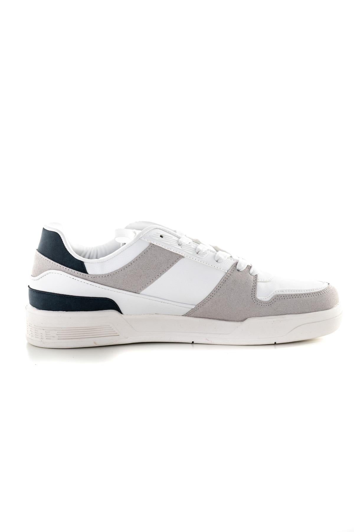 Navy gray white leather sneakers - Image n°2