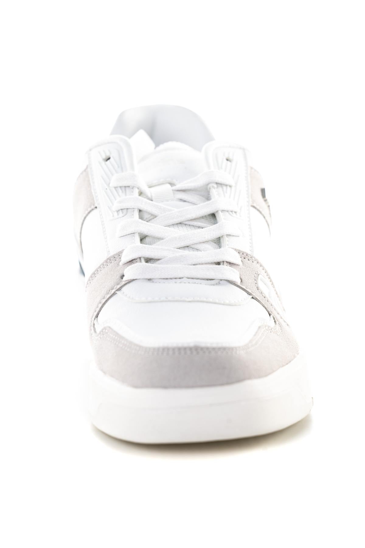 Navy gray white leather sneakers - Image n°5