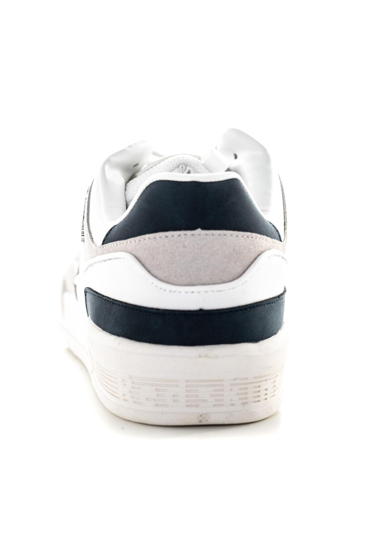 Navy gray white leather sneakers - Image n°6