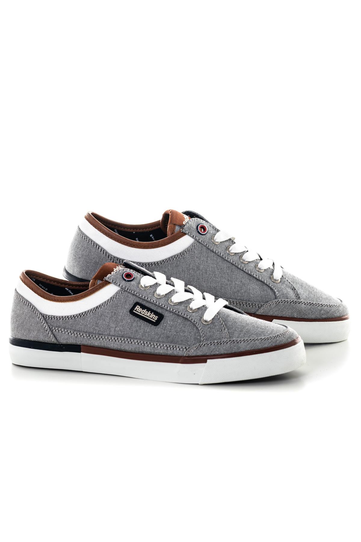 Gray White Textile Sneakers - Image n°1