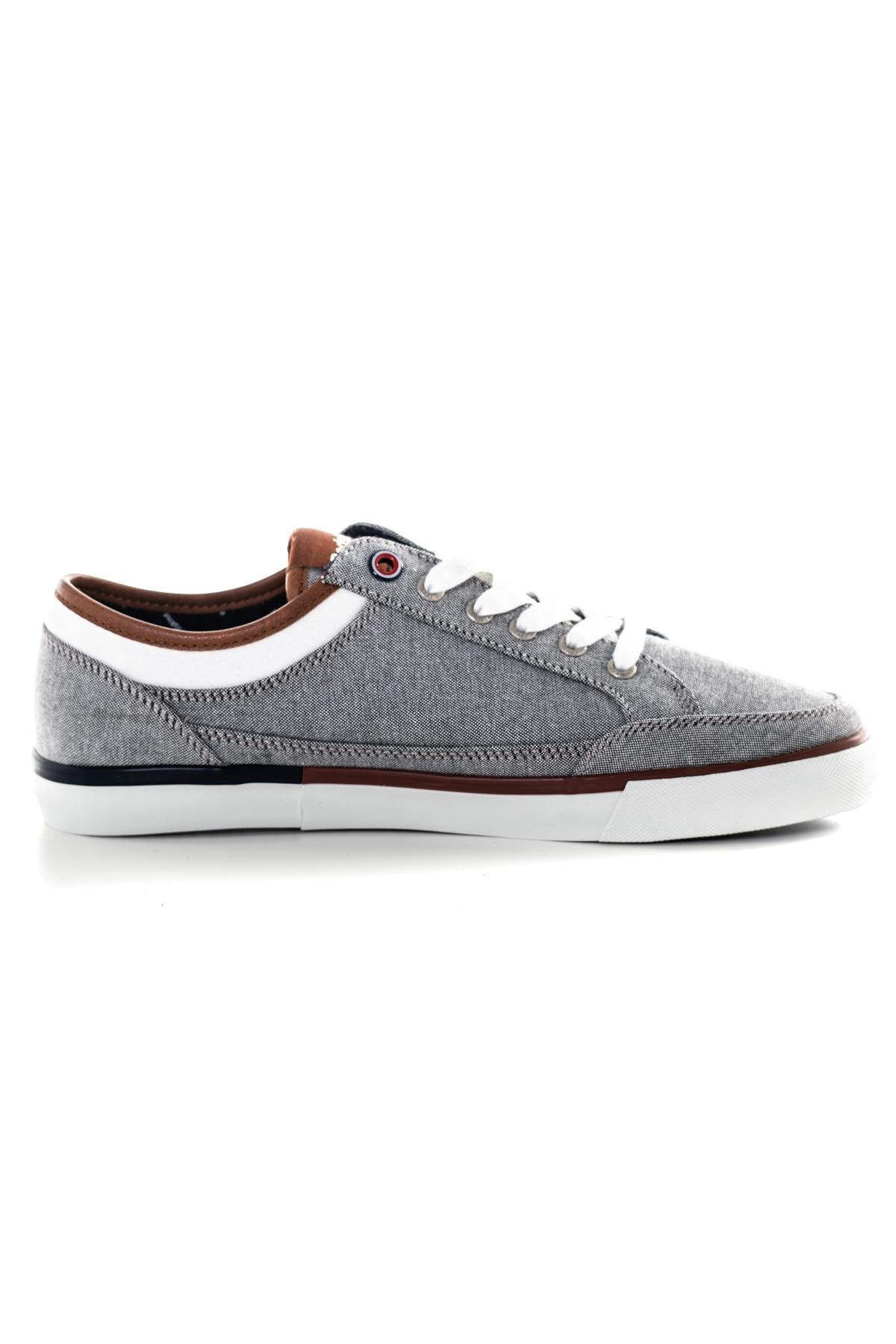 Gray White Textile Sneakers - Image n°2