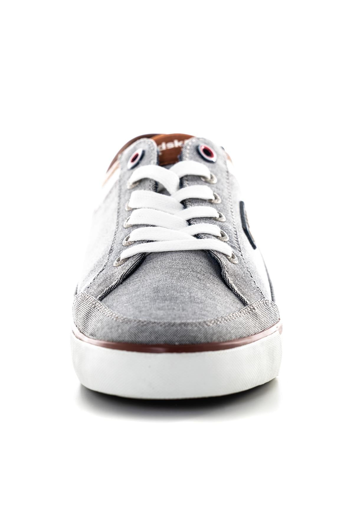 Gray White Textile Sneakers - Image n°5