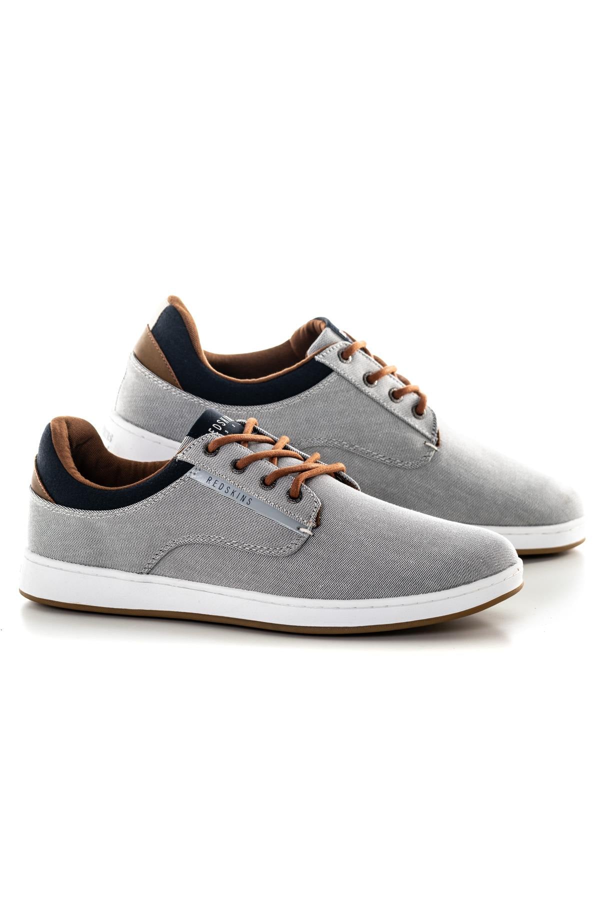 Navy Gray Textile Sneakers - Image n°1