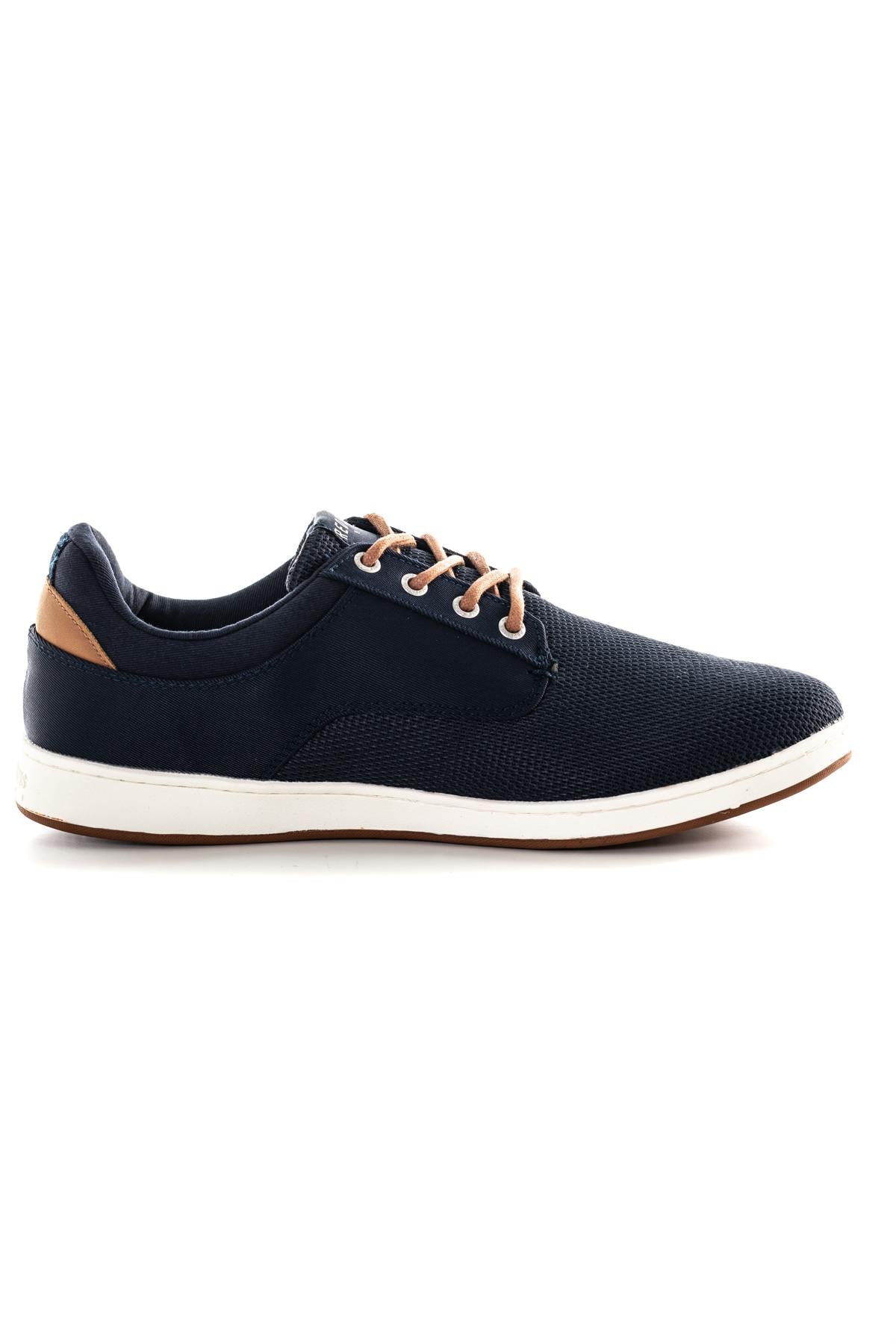 Cognac navy blue textile sneakers - Image n°2