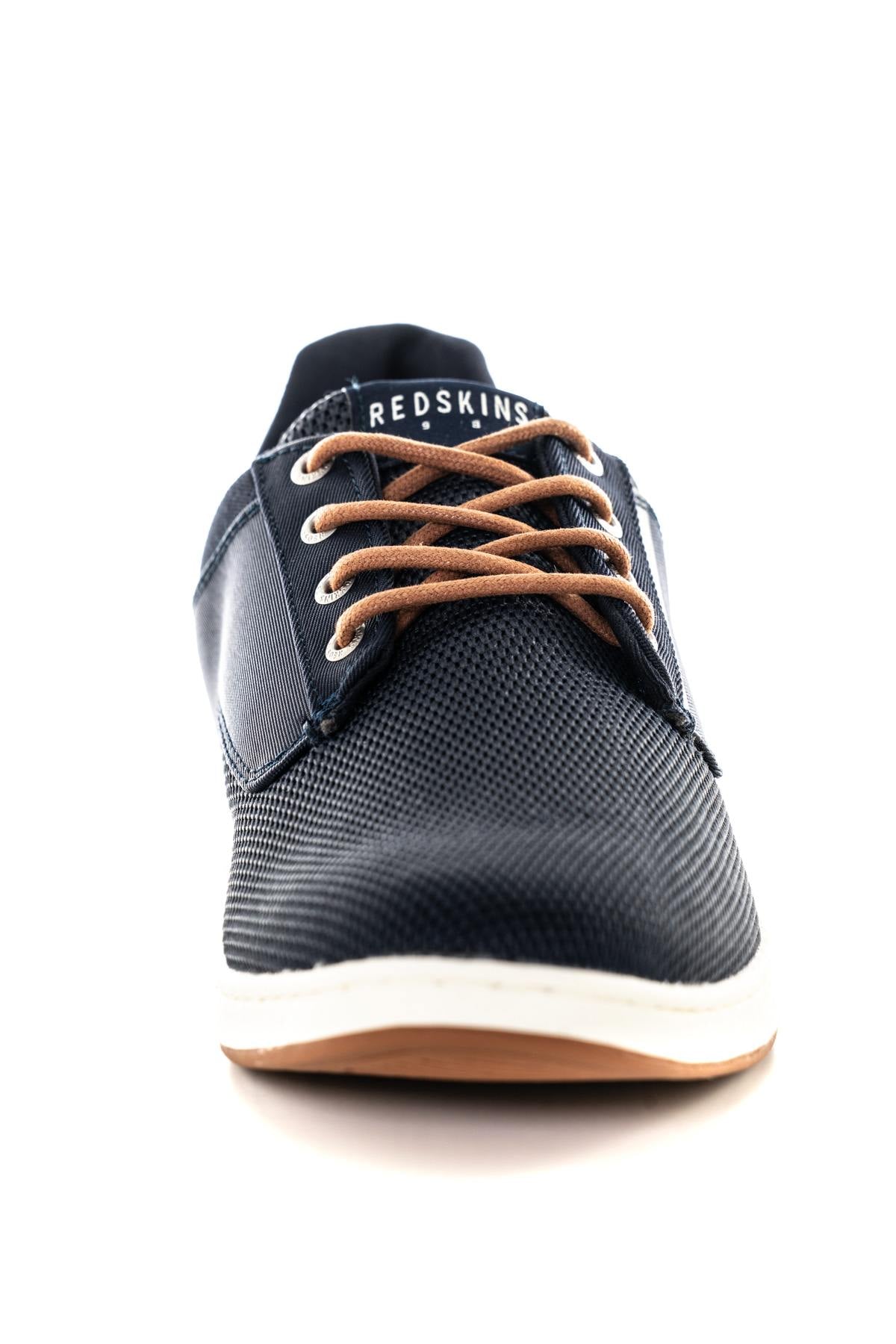 Cognac navy blue textile sneakers - Image n°5