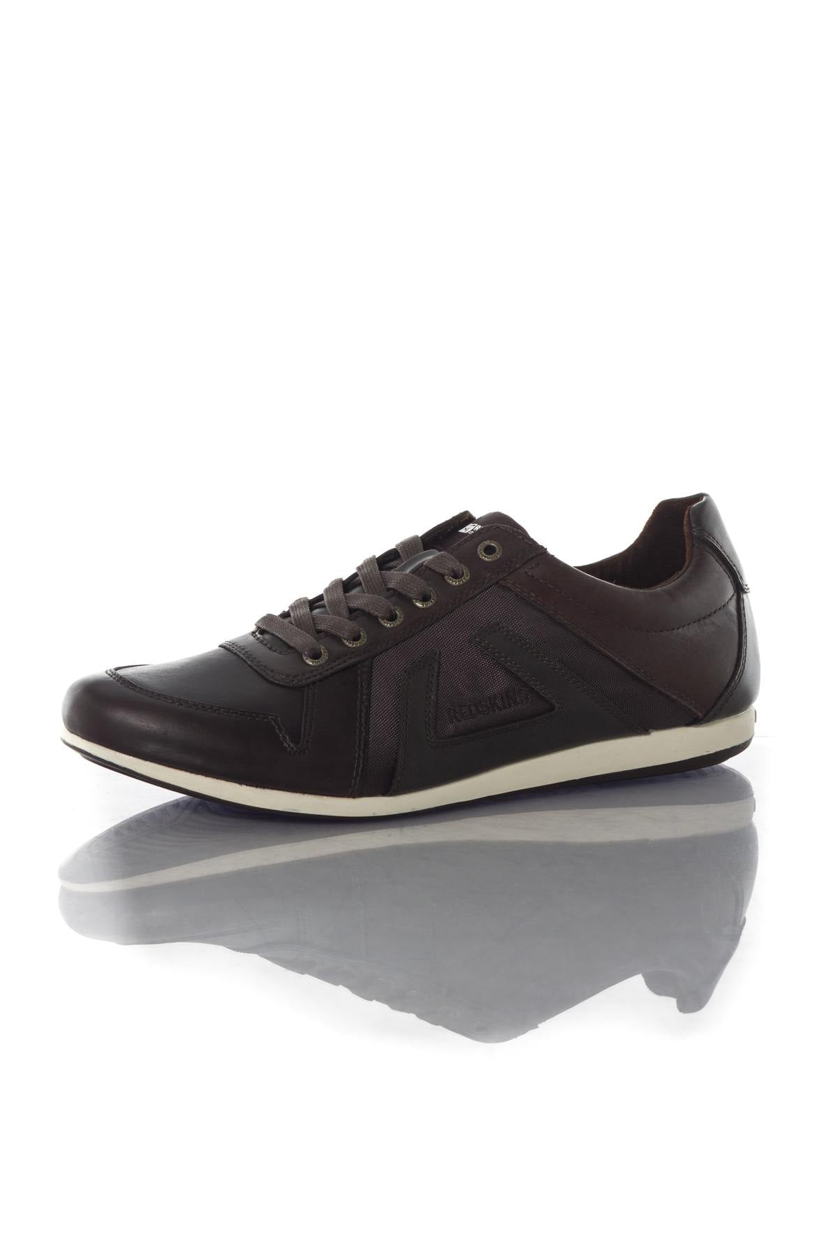 Chocolate-colored leather sneakers - Image n°7