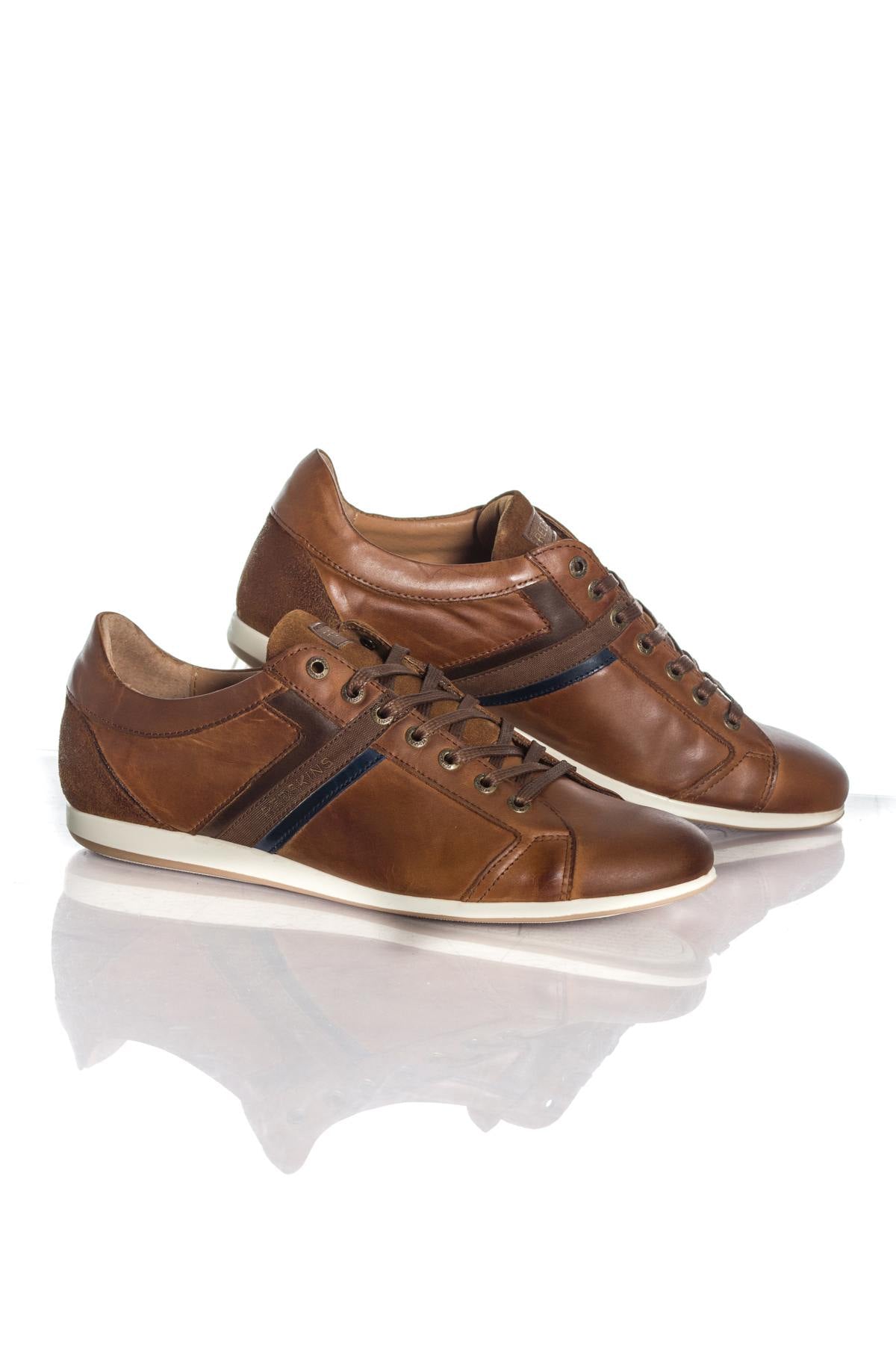 Cognac leather sneakers - Image n°1