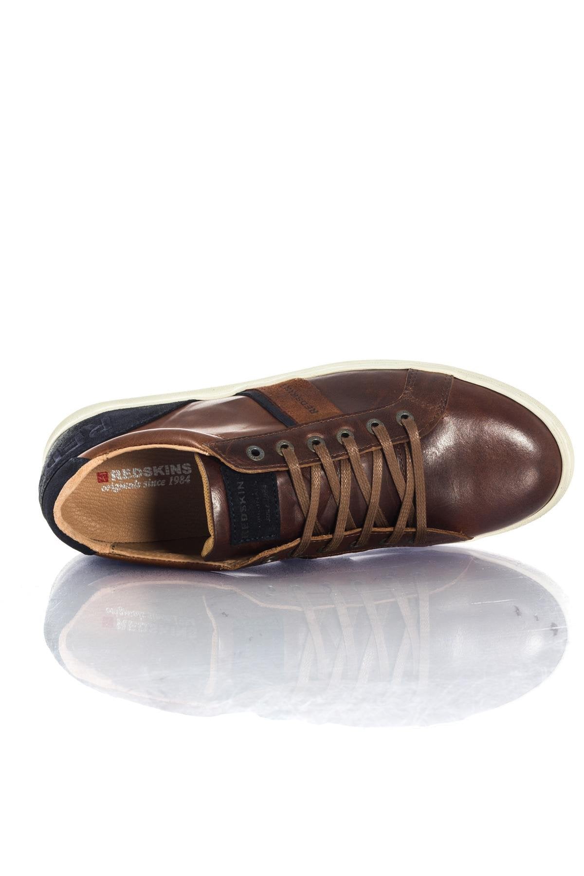 Brown and Navy Redskins Leather Sneakers - Image n°3